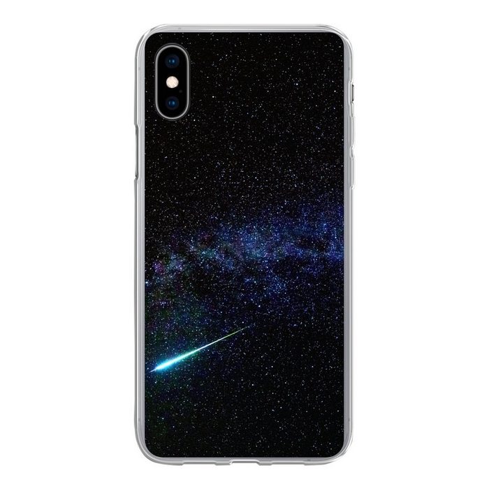 MuchoWow Handyhülle Ein Meteor schießt durch die Milchstraße Handyhülle Apple iPhone Xs Max Smartphone-Bumper Print Handy