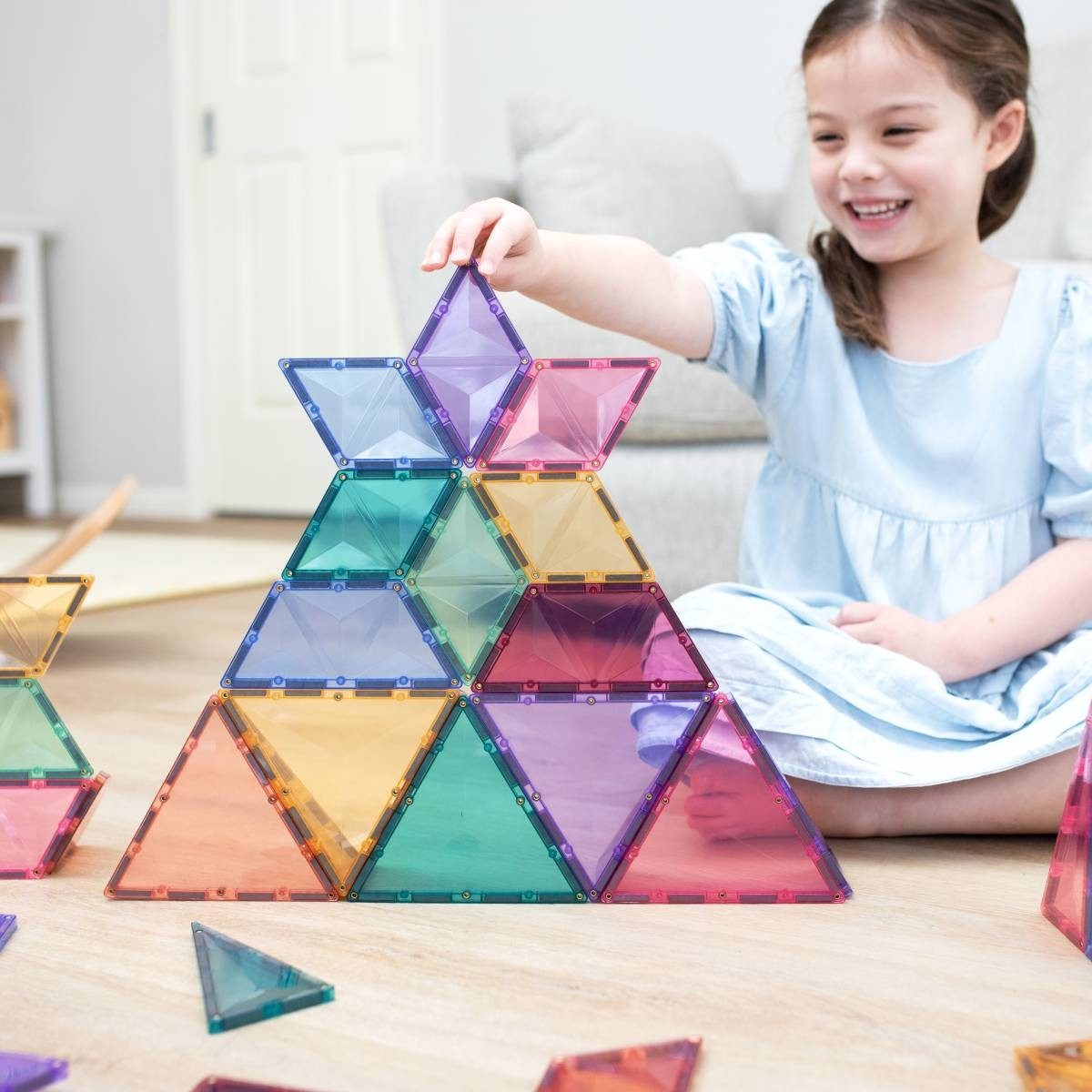 Connetix CONNETIX Magnetbausteine Pastel Expansion Pack 48-teilig 3D-Bauten Magnetspielbausteine, (Open Play, 48 Teile), ab 3 Jahren