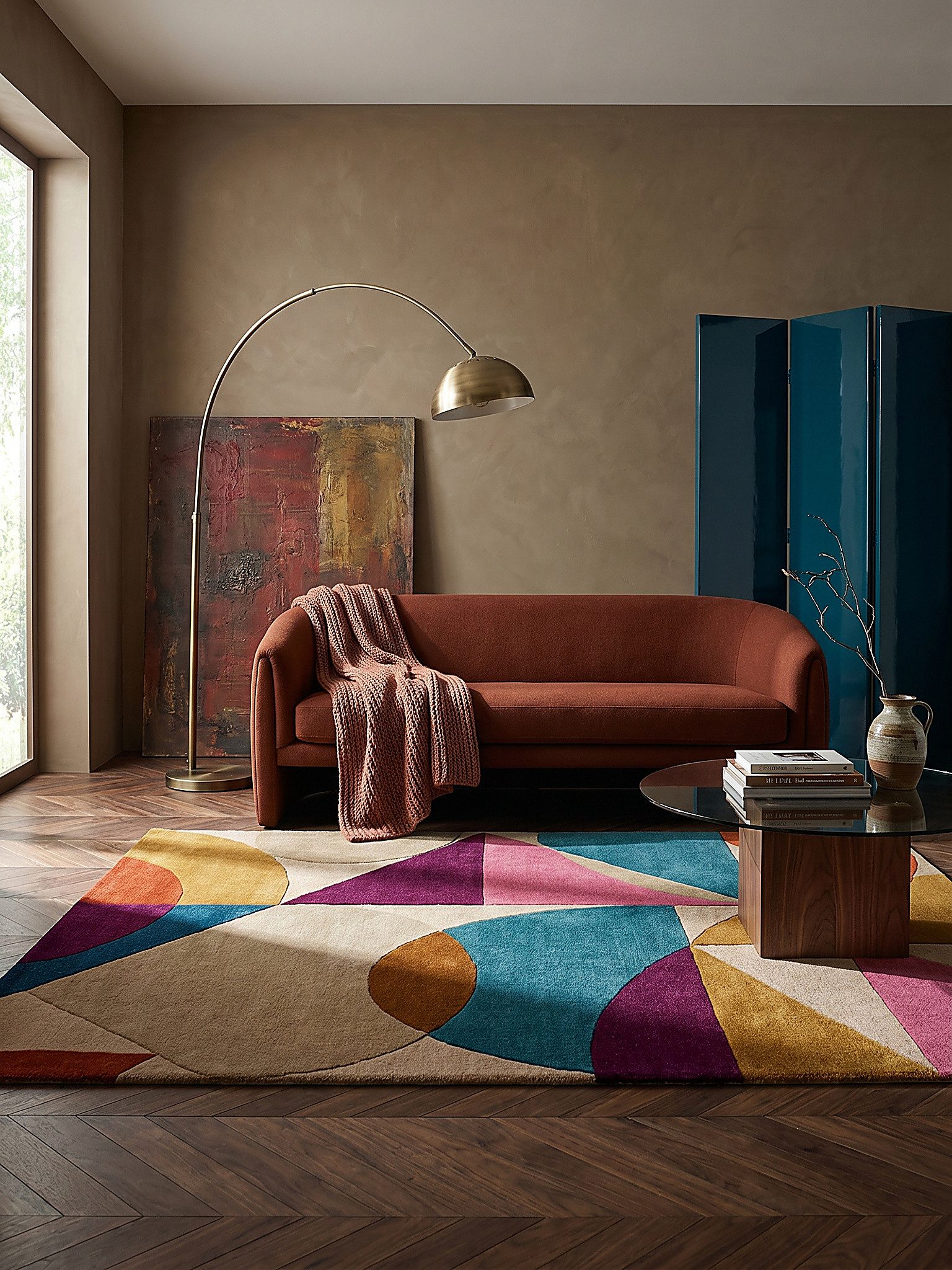 KADIMA DESIGN Wollteppich AIRE Teppich Wolle geometrisch abstrakt modern edel 120x170 Multicolor, Rechteckig, Höhe: 16 mm, 12 mm Mittelflor, zeitlos, Naturfaser, fußbodenheizungsgeeignet