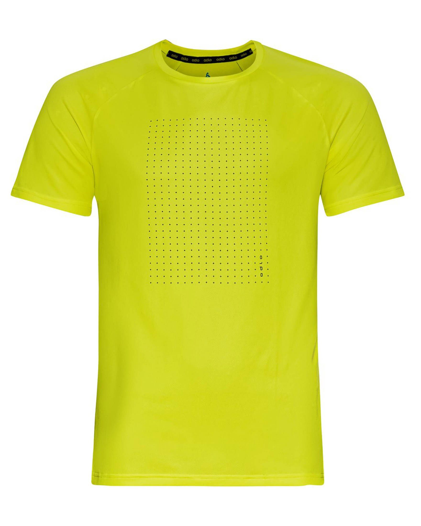 ESSENTIAL Laufshirt Laufshirt PRINT Kurzarm (1-tlg) GRAPH Odlo gelb Herren