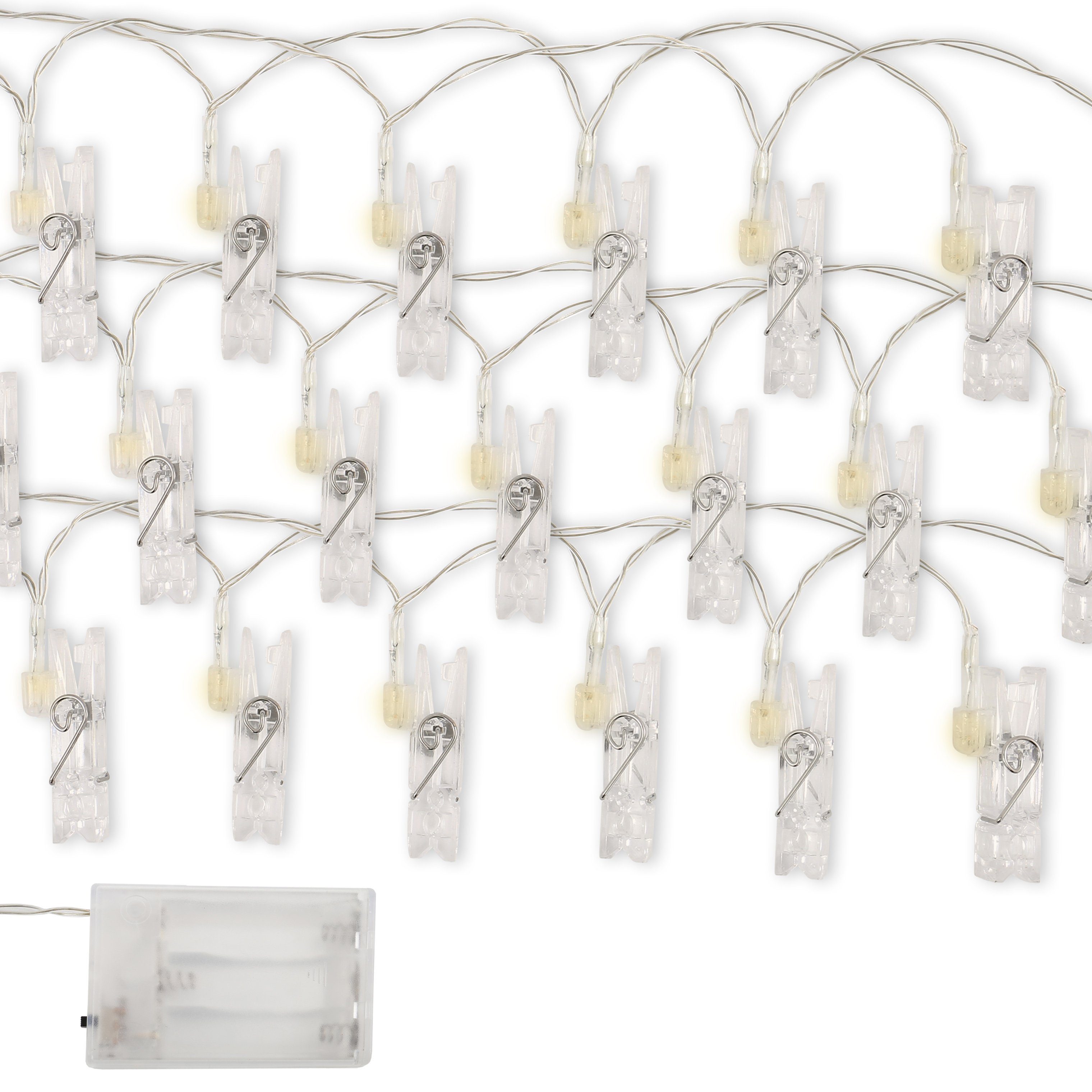 5m mit LED-Lichterkette B.K.Licht Rana, 40 Photo-Clips Fotolichterkette Stimmungsbeleuchtung LED
