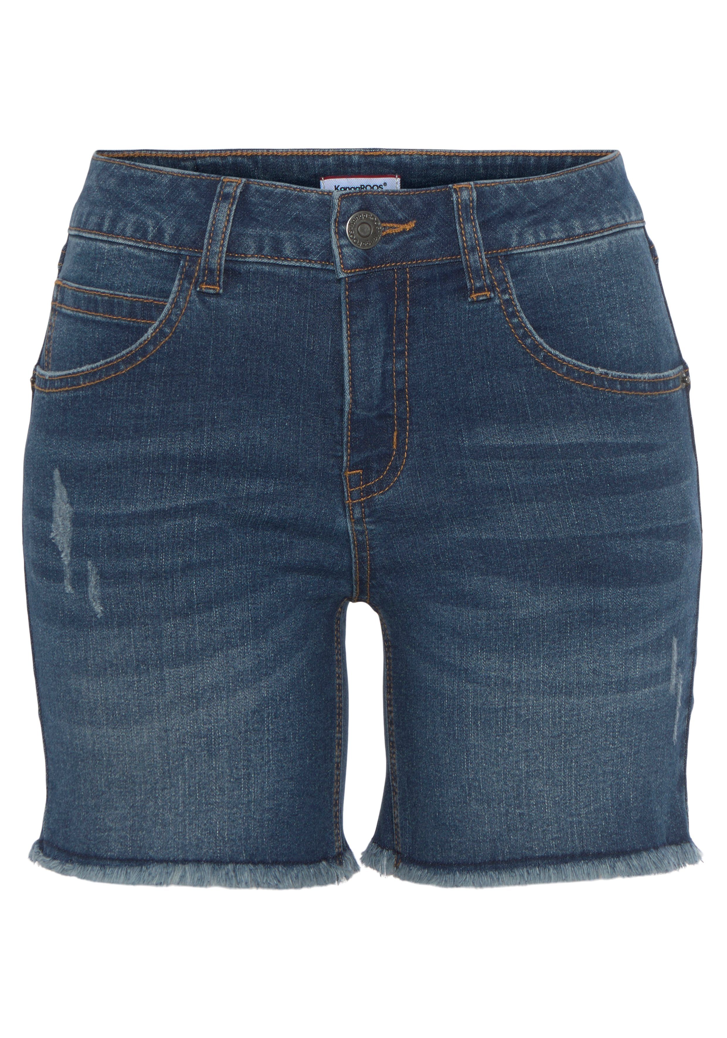 KangaROOS Jeanshotpants kurze Schnittform, mit Destroyed-Effekten, klassische Leibhöhe. € 55,99