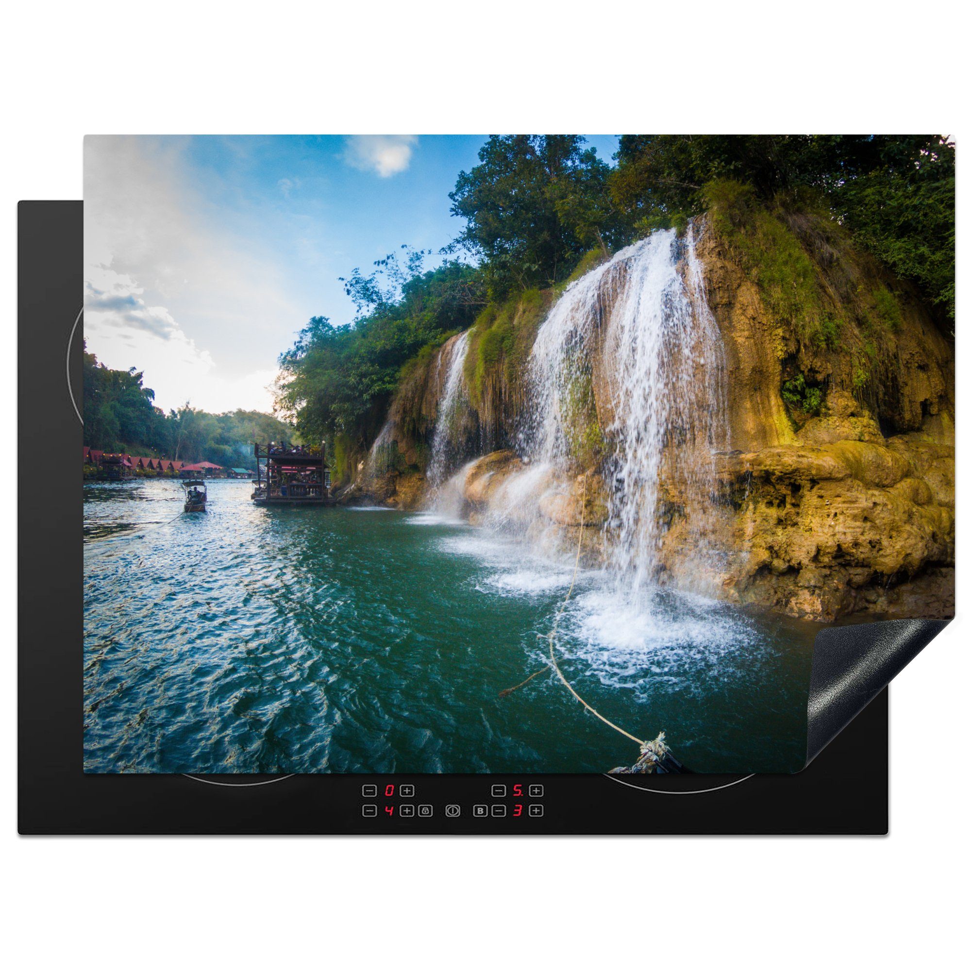 MuchoWow Herdblende-/Abdeckplatte Ein Wasserfall im Sai Yok National Park, Thailand, Vinyl, (1 tlg), 71x52 cm, Induktionskochfeld Schutz für die küche, Ceranfeldabdeckung