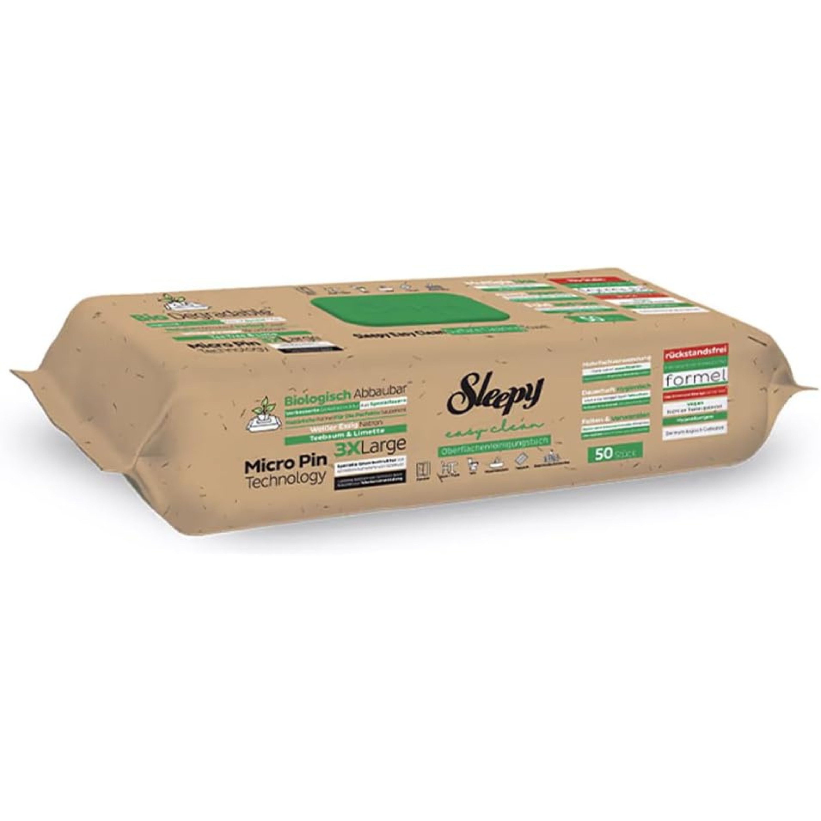 Sleepy Bio Oberflächen-Böden Reinigungstücher mit Teebaum & Limette 1 Packung Reinigungstücher (1-tlg)