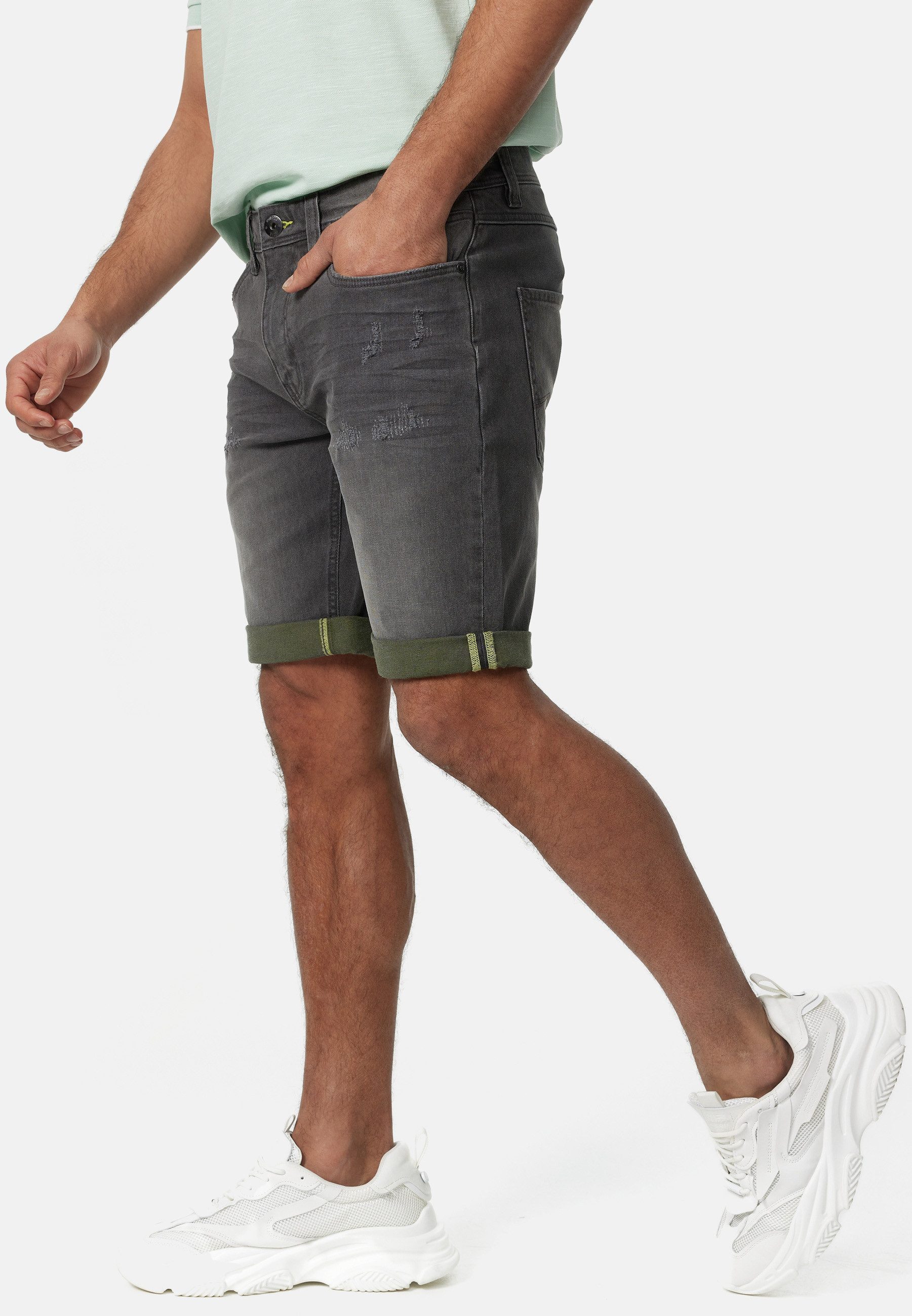 Indicode Jeansshorts Herren INZalento Jeans Shorts Herrenshorts aus elastischer Baumwoll-Qualität
