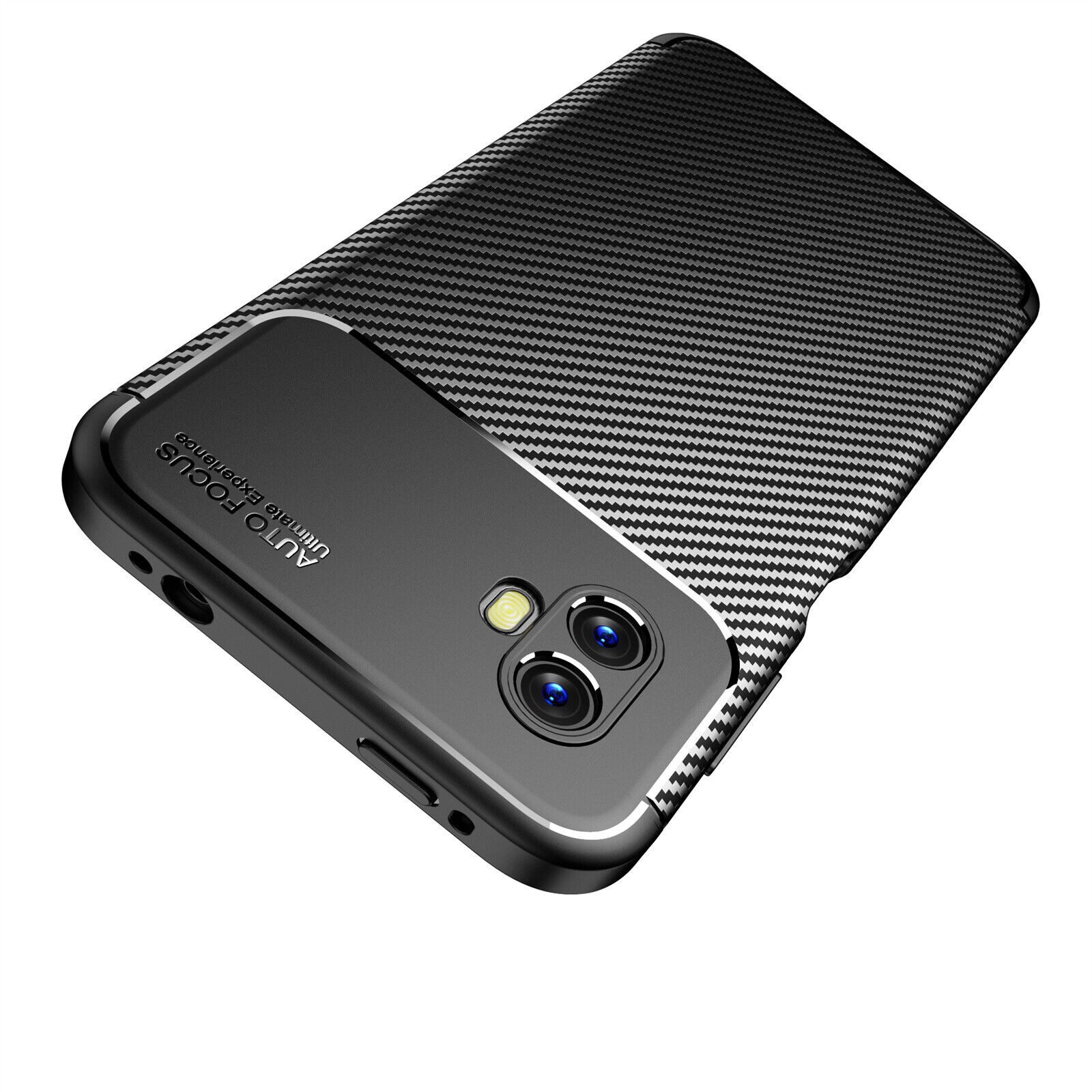 betterfon Handyhülle für Samsung Galaxy Xcover 6 Pro Silikon Case TPU Bumper Schale Schwarz, Carbon-Look – stoßfestes Case mit Air-Cushion & Metall-Optik