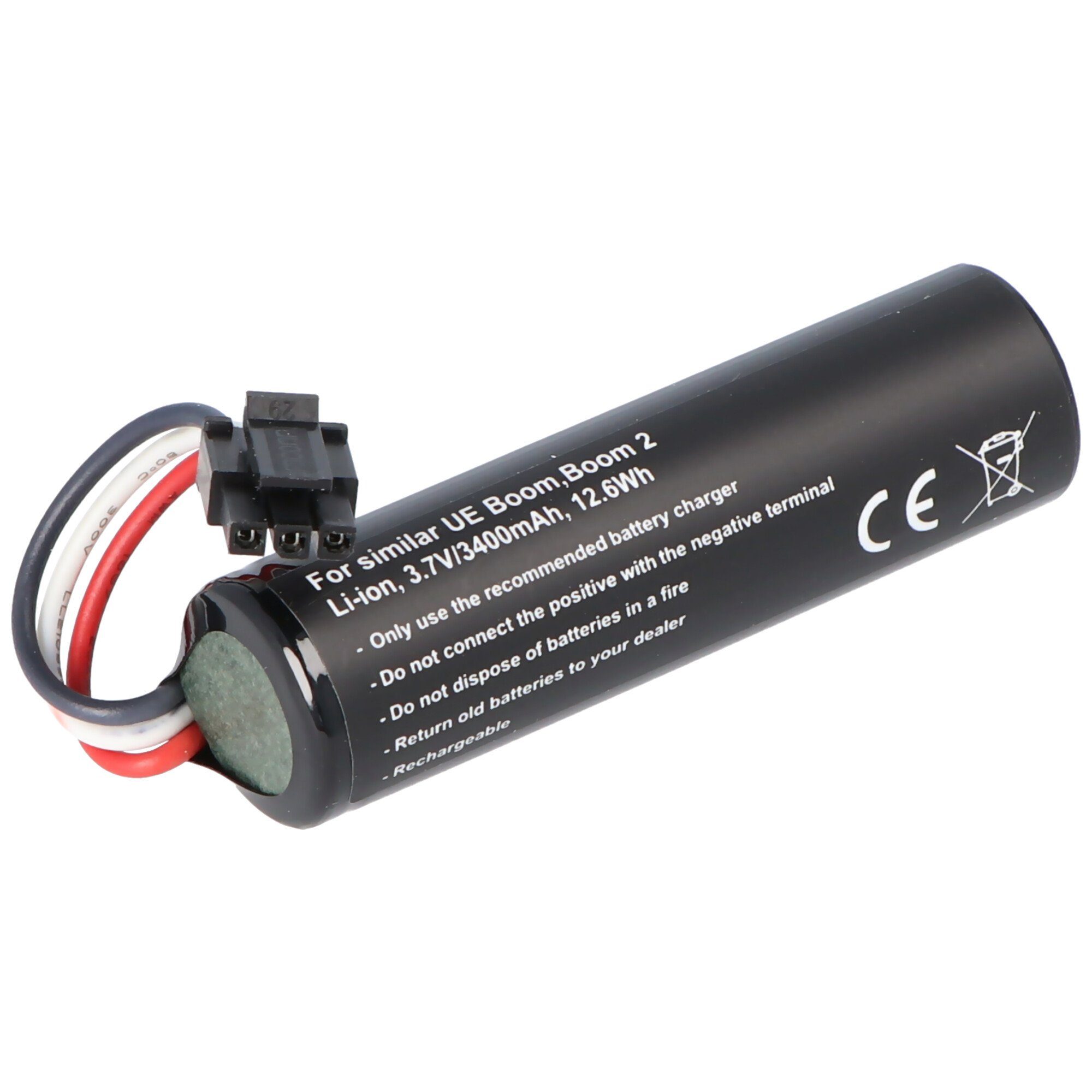 3,7V, Akku AccuCell Li-Ion, für UE (3,7 Boom 2, Ears Akku passend Boom, Ultimate 3400 V) mAh 3400mAh