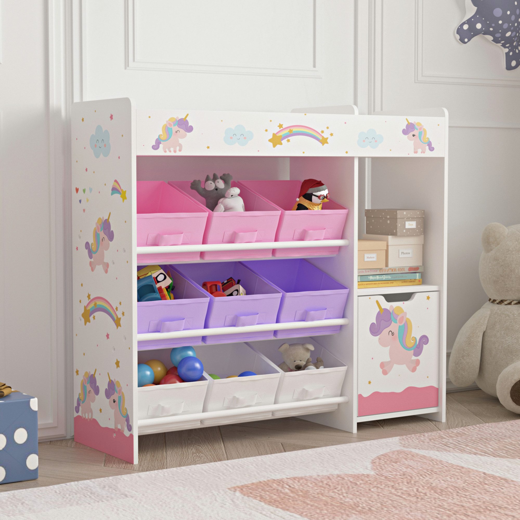 en.casa Kinderregal, »Søndreland« mit 9 Faltboxen günstig online kaufen