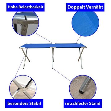 eyepower Klapptisch Mobiler Verkaufstisch 205x67x70cm Klappbarer Tisch, Multifunktion Markttisch Blau