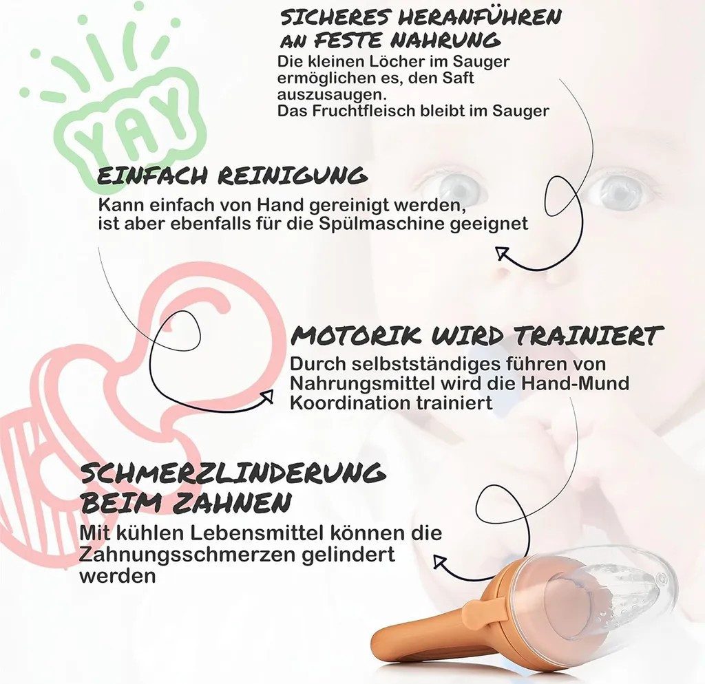 GiglioCollection Schnuller 2x Schnuller Fruchtsauger Schnuller Beißring Baby Obstsauger BPA frei, BPA frei