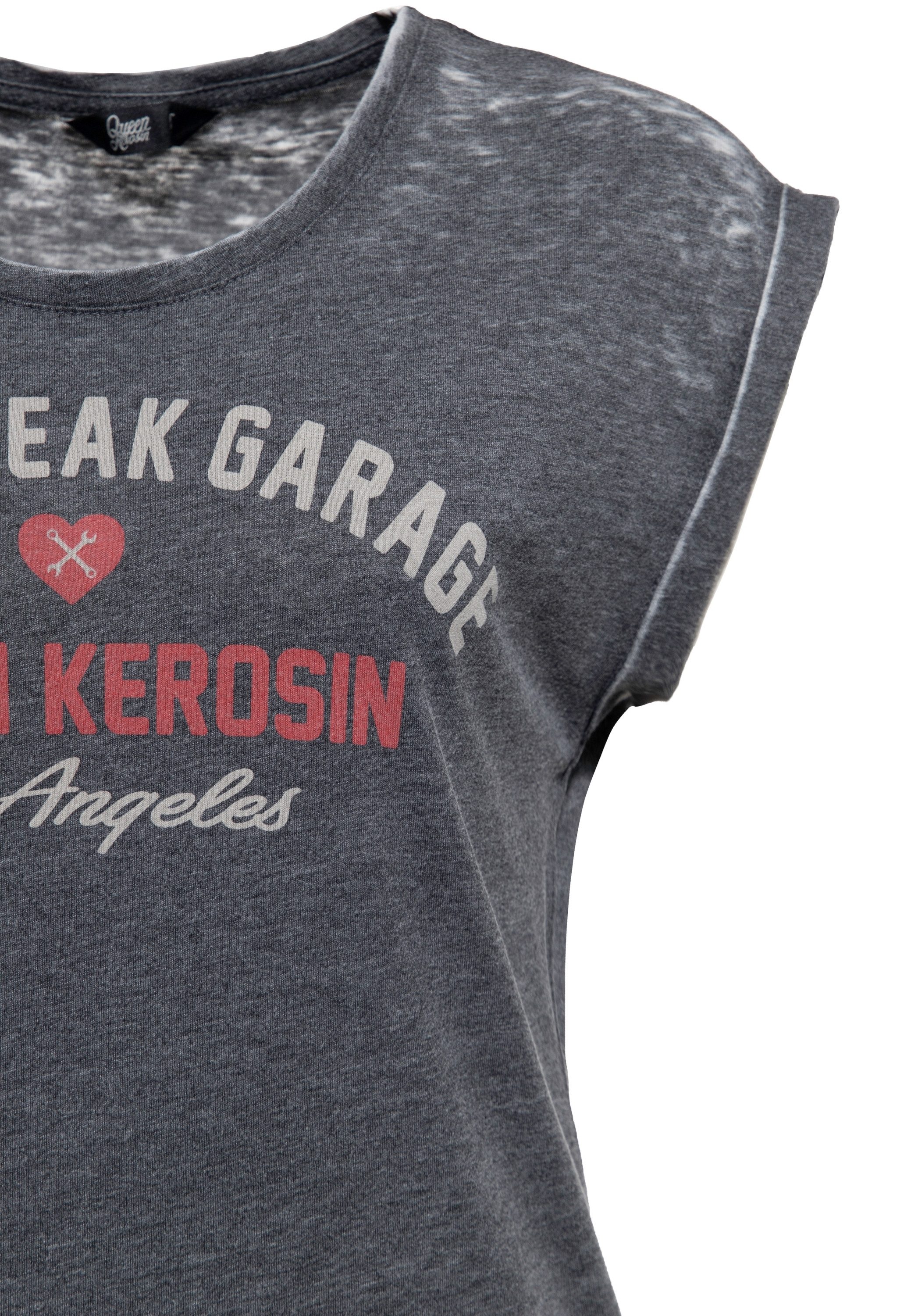 QueenKerosin Print-Shirt Heartbreak Garage (1-tlg) mit Frontprint