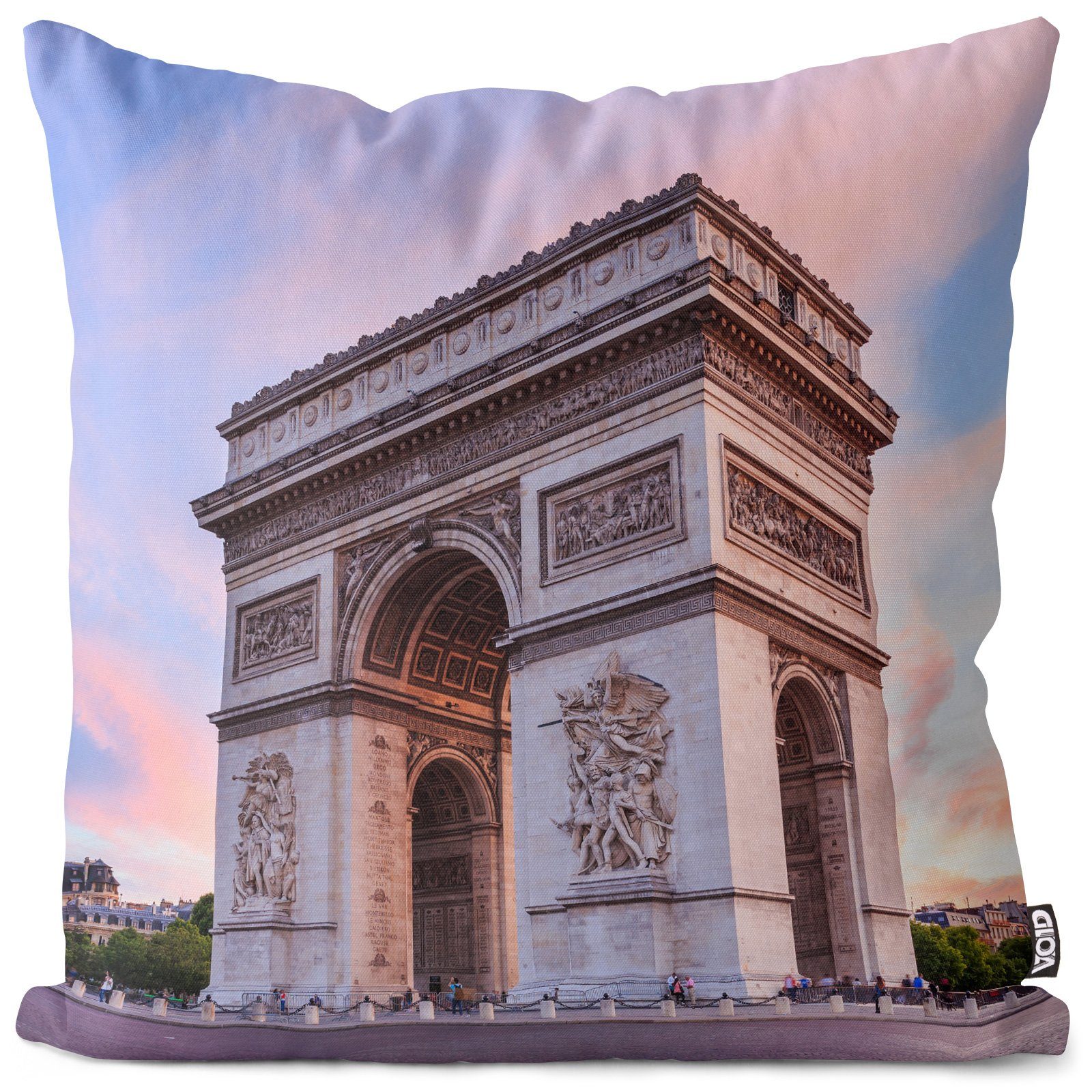 Kissenbezug, VOID (1 Stück), Sofa-Kissen Frankreich Stadt Hauptstadt Eiffelturm romantisch Städteurlaub Hauptstadt Urlaub Reisen Wein Französisch Wohnzimmer