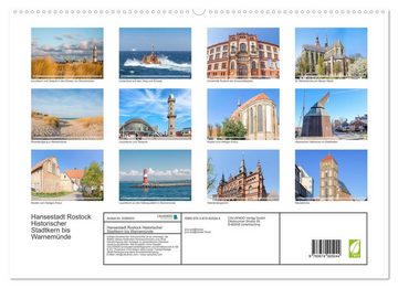 CALVENDO Wandkalender Hansestadt Rostock Historischer Stadtkern bis Warnemünde (Premium, hochwertiger DIN A2 Wandkalender 2023, Kunstdruck in Hochglanz)