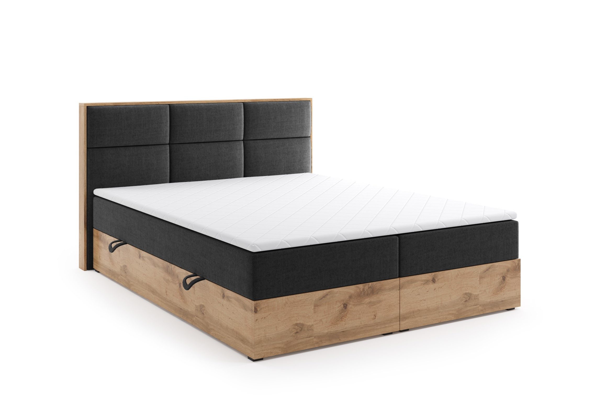 Labett Boxspringbett aus Holz im Loft-Stil günstig online kaufen