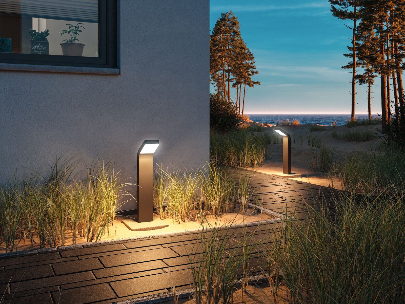 Paulmann LED Pollerleuchte Kulma IP44 500mm 3000K 7,5W 520lm 230V Anthrazit Aluminium, LED fest integriert, Warmweiß, seewasserresistent