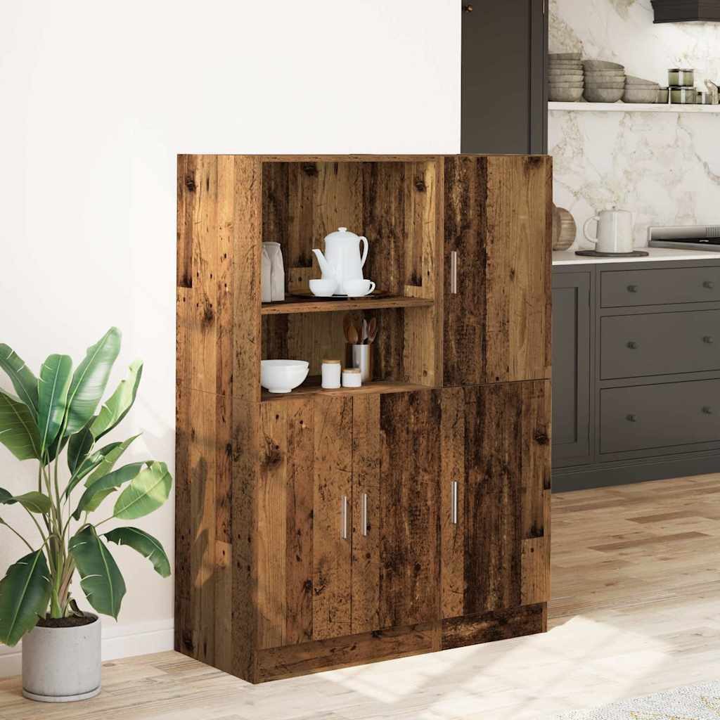 vidaXL Regal 2-tlg. Küchenschrank-Set Altholz-Optik Holzwerkstoff, günstig online kaufen