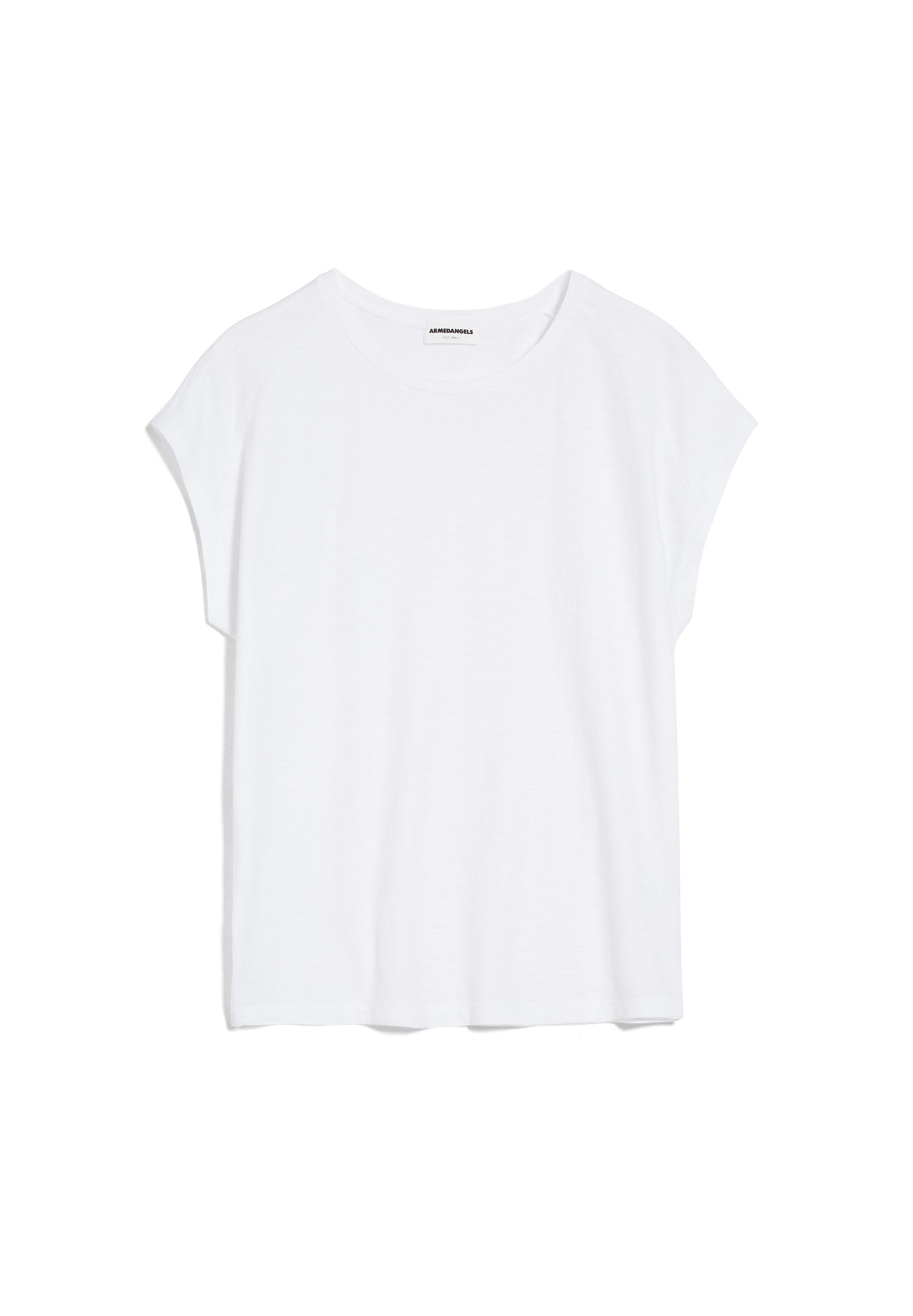 Bio-Baumwolle Armedangels Fit Loose white Damen T-Shirt Details T-Shirt (1-tlg) aus Keine ONELIAA