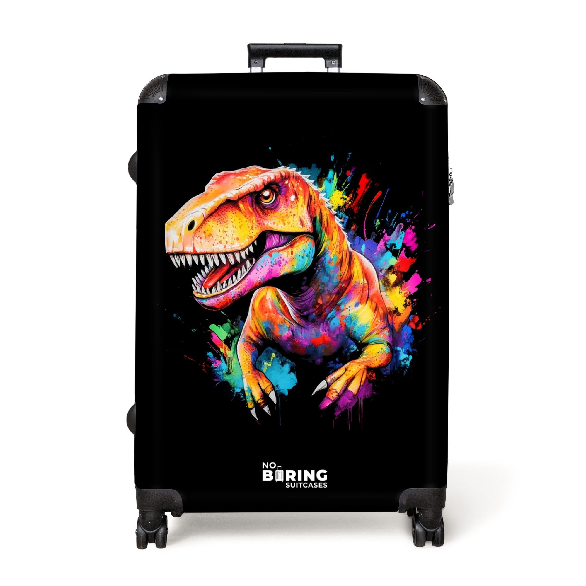 NoBoringSuitcases.com© Hartschalen-Trolley Dinosaurier mit buntem Graffiti günstig online kaufen