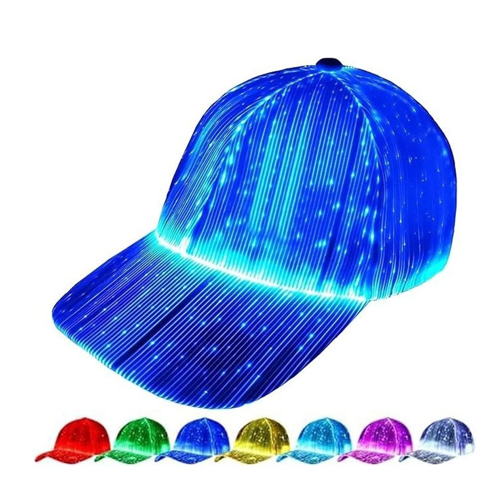 VIVIHEYDAY Partyanzug Farbblinkende Baseballkappe, Leichte LED-Leuchtkappe, USB-Aufladung, 7 Farben für Party Festival-Dekoration