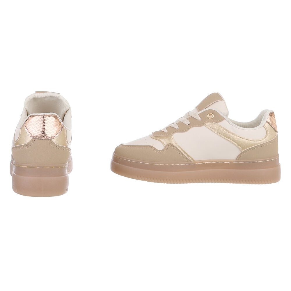 Ital-Design Damen Low-Top Freizeit Sneaker (88828181) Keilabsatz/Wedge Sneakers Low in Beige – Bild 5 von 5