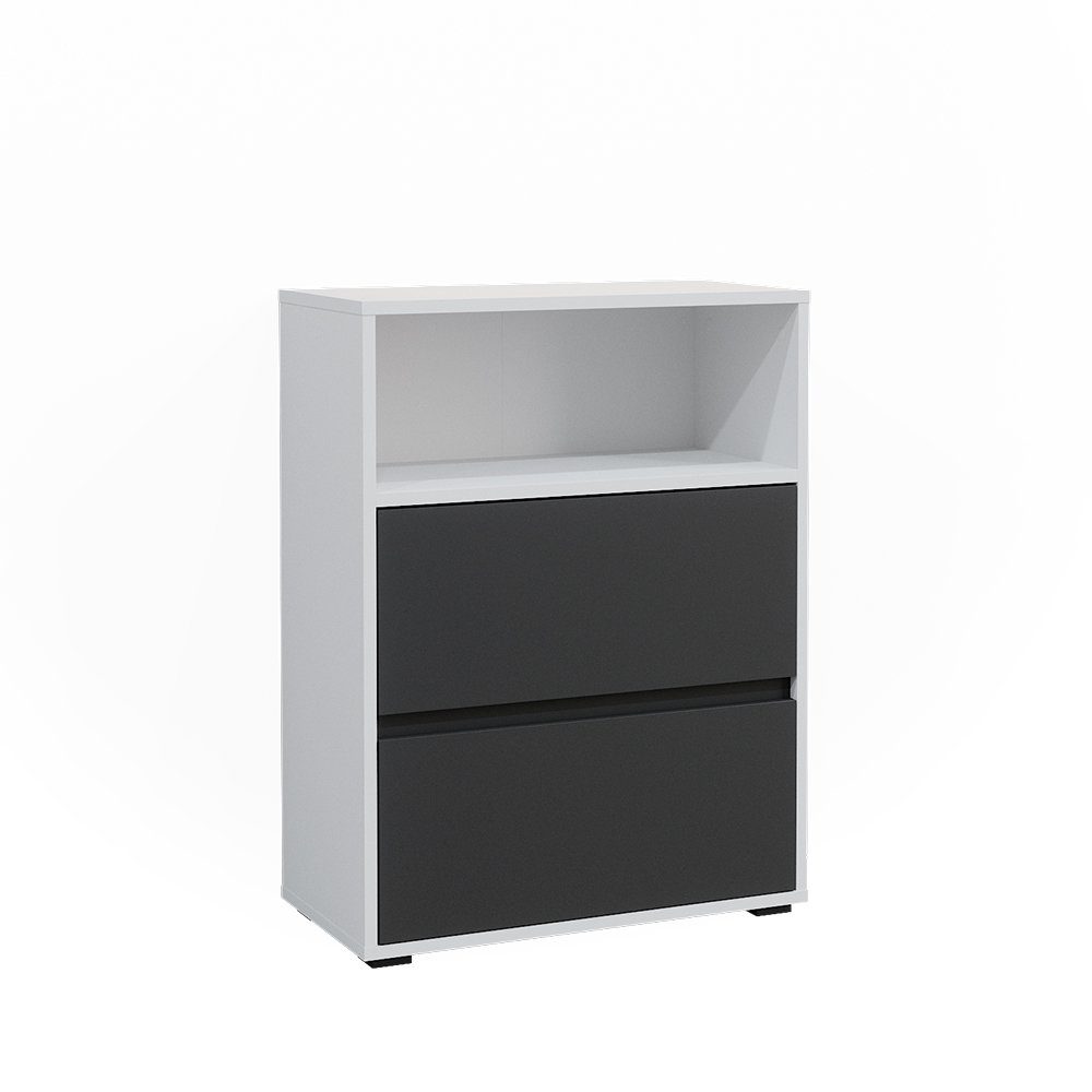 Vicco Badschrank Maltin Weiß/Weiß 60 x 78 cm mit Zwei Großen Schublade günstig online kaufen