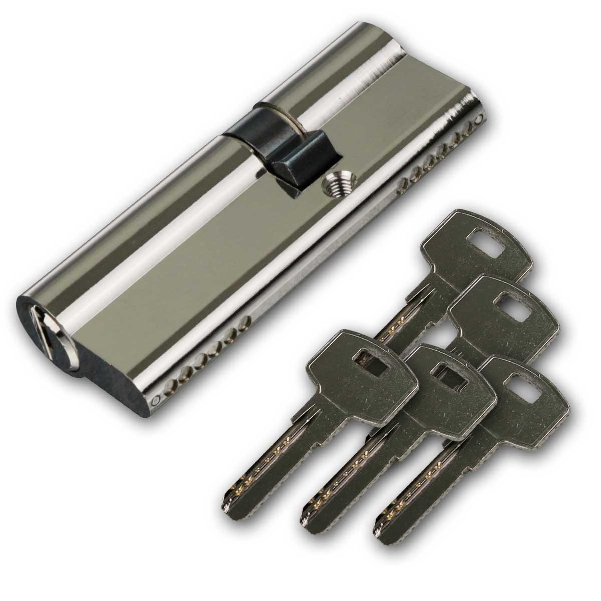 ChiliTec Schließzylinder Schließzylinder 80mm (50+30mm), 5 Sicherhschlüssel