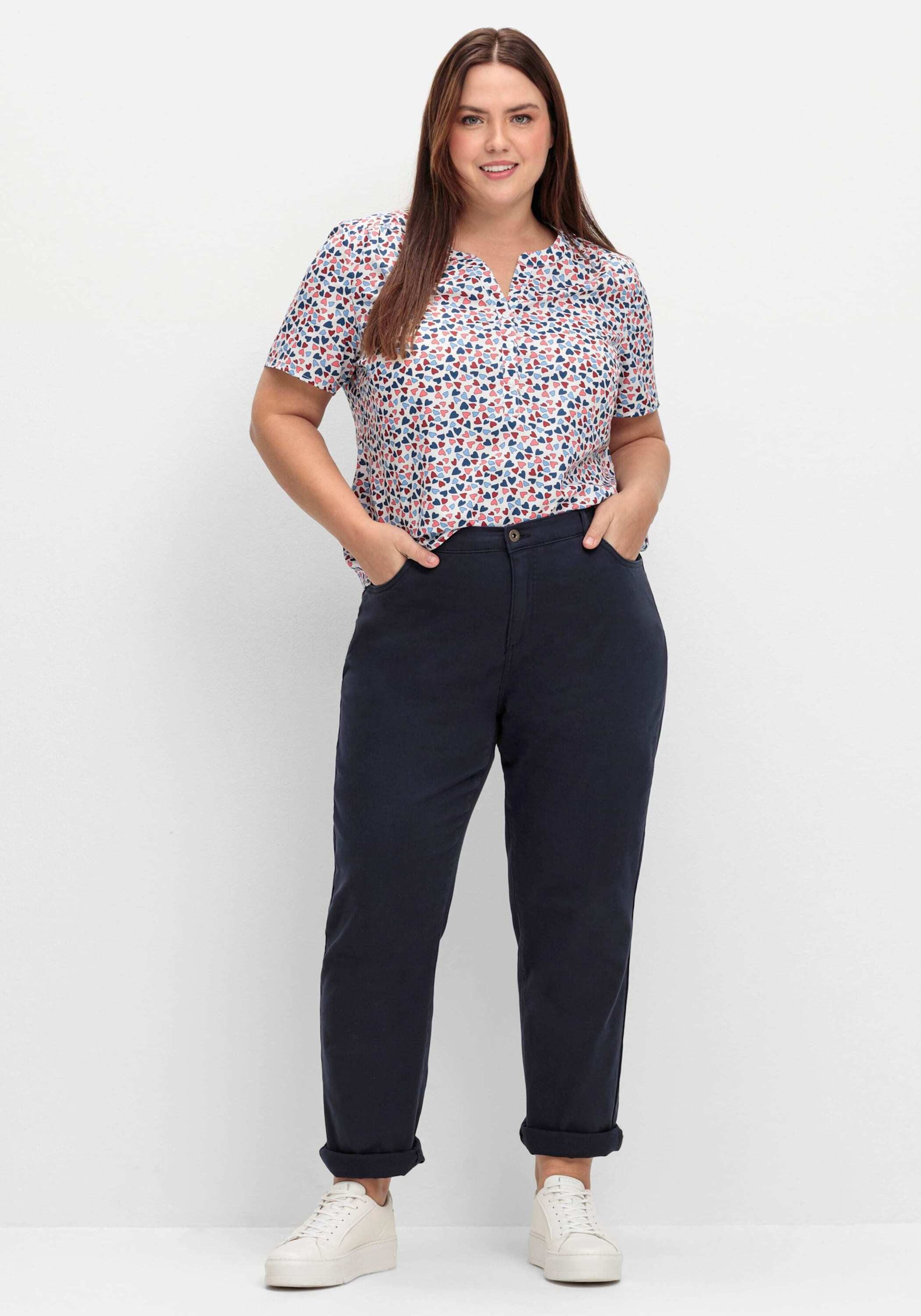 Sieh an! Klassische Bluse Kurzarm-Bluse Kurzarm