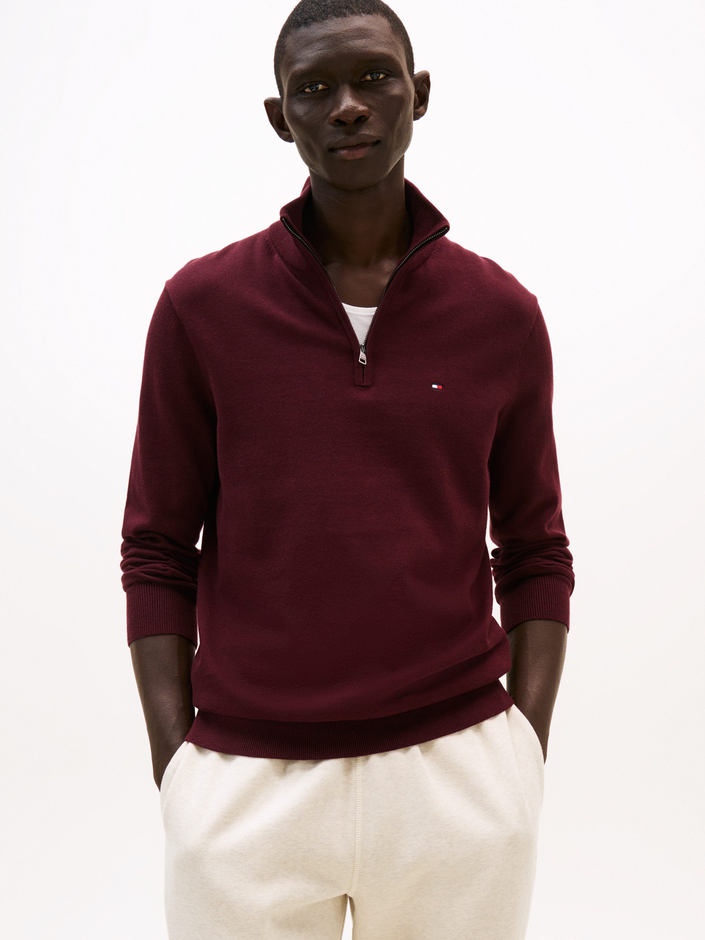Tommy Hilfiger Troyer ESSENTIAL COTTON ZIP günstig online kaufen
