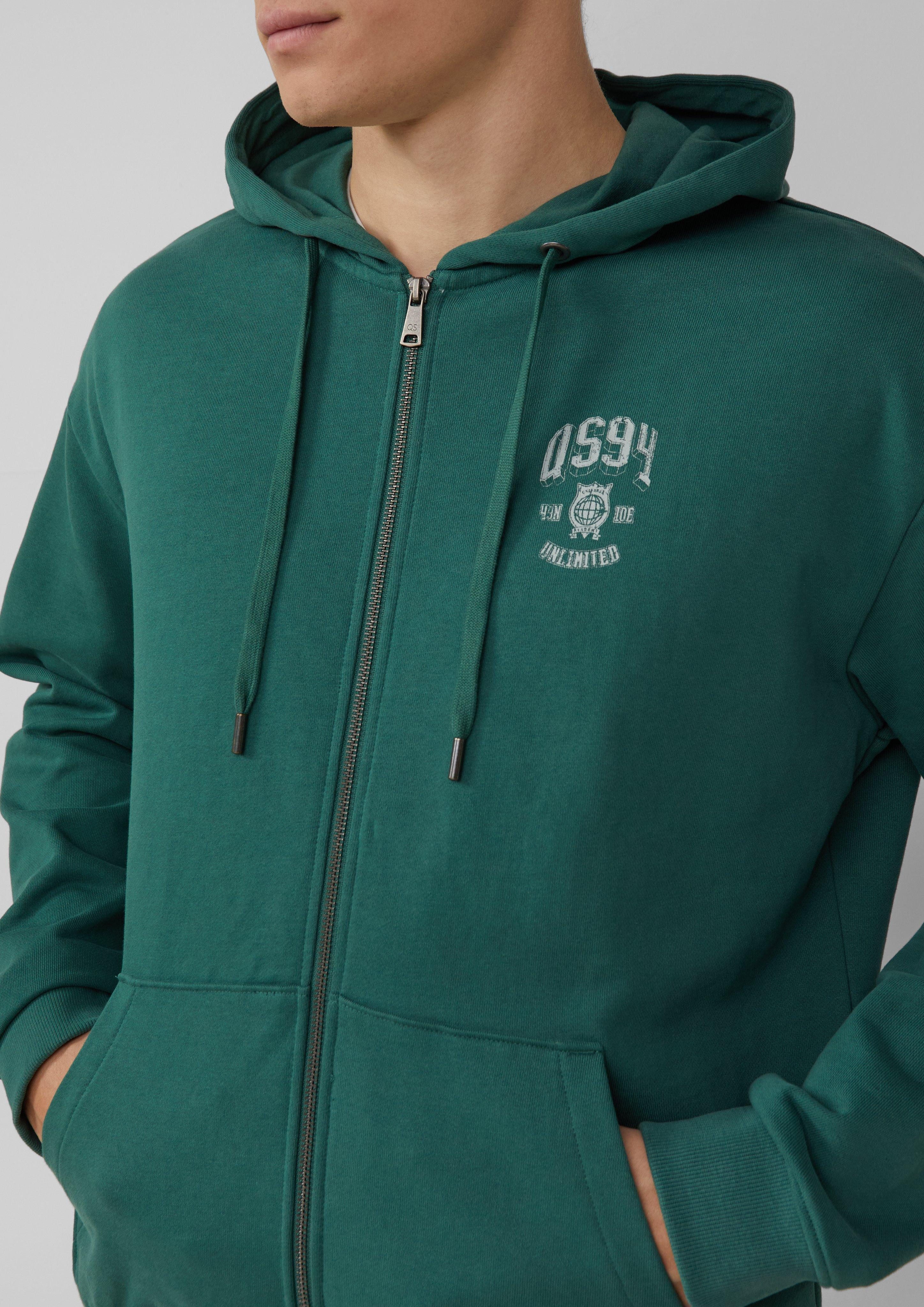 QS Outdoorjacke Hoodie-Sweatshirtjacke mit Frontprint Artwork günstig online kaufen