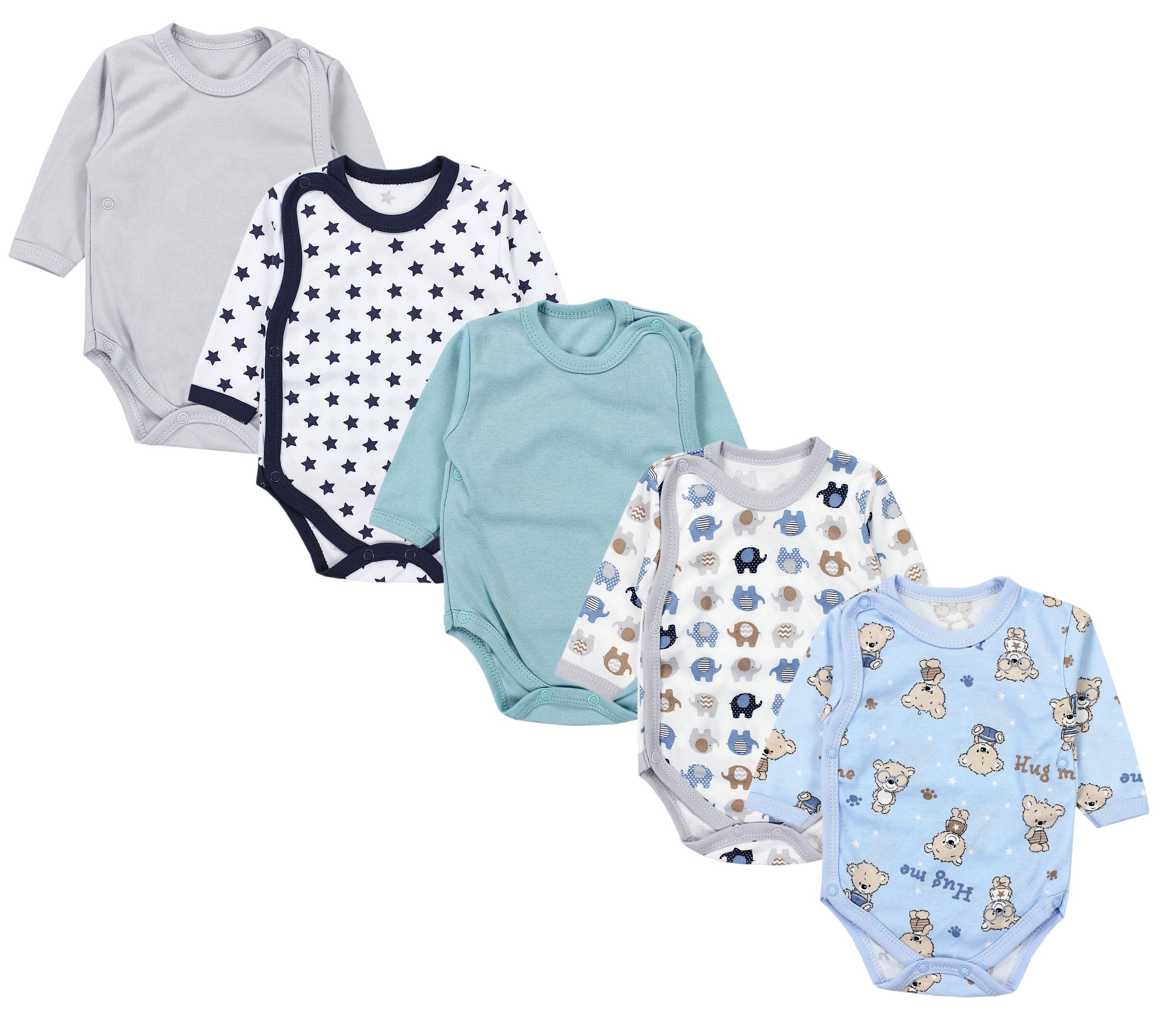 Langarmwickelbody TupTam Baby Langarm Wickelbody Mädchen Body Jungen im 5er Set