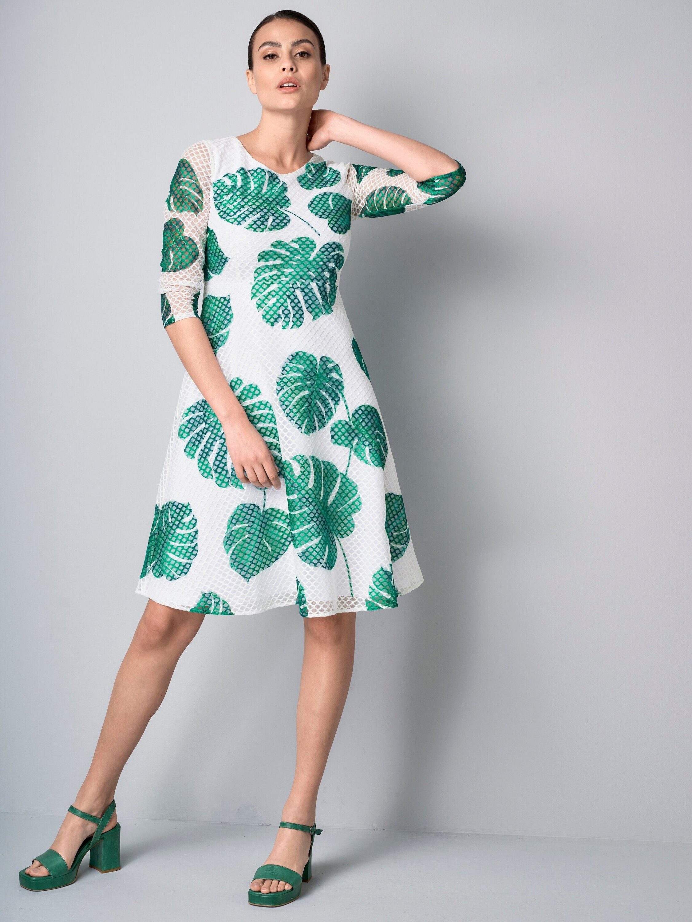 Alba Moda Druckkleid Kleid aus Lochspitze