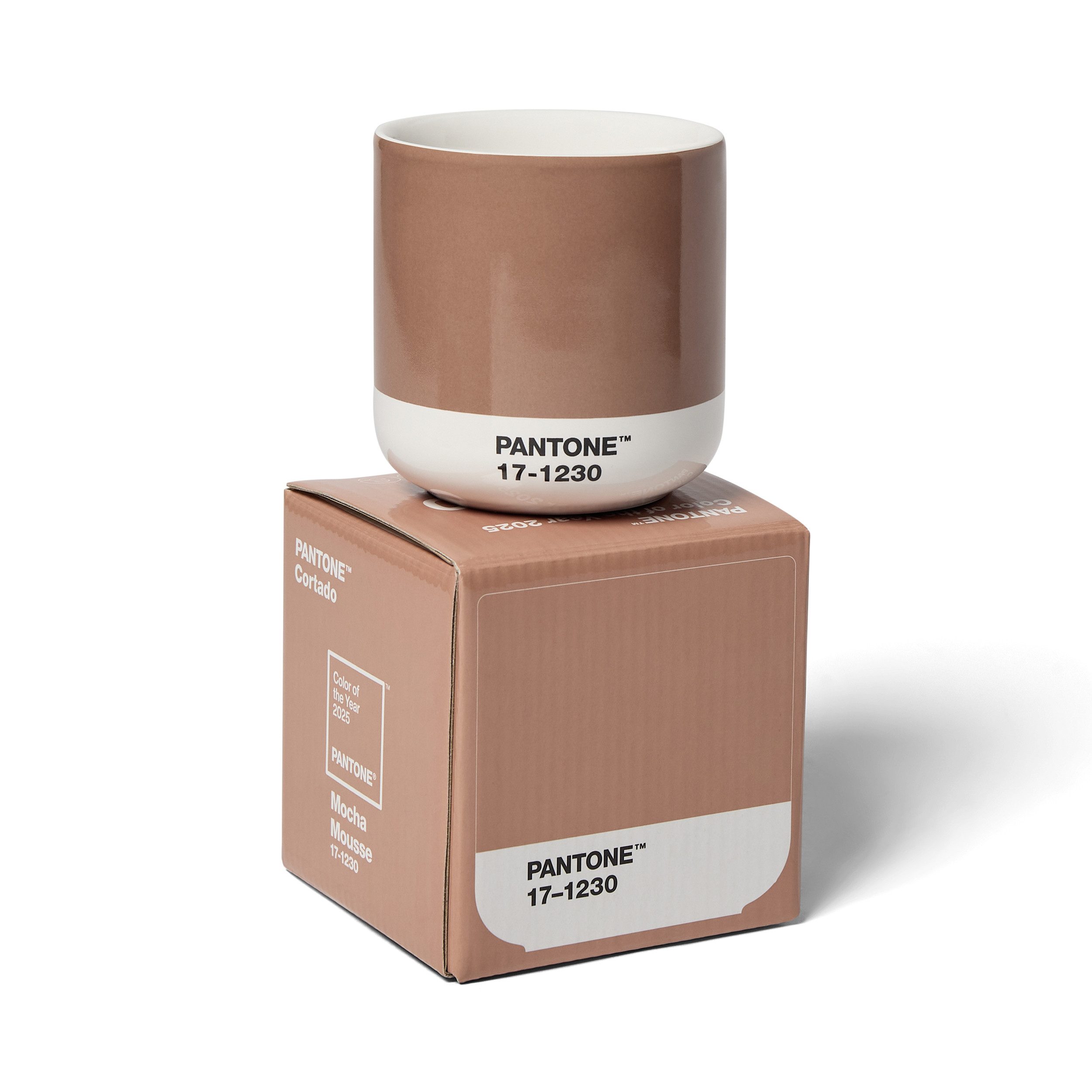 PANTONE Thermotasse Thermobecher Cortado, 190ml, Mocha Mousse 17-1230, Color of the Year 2025
