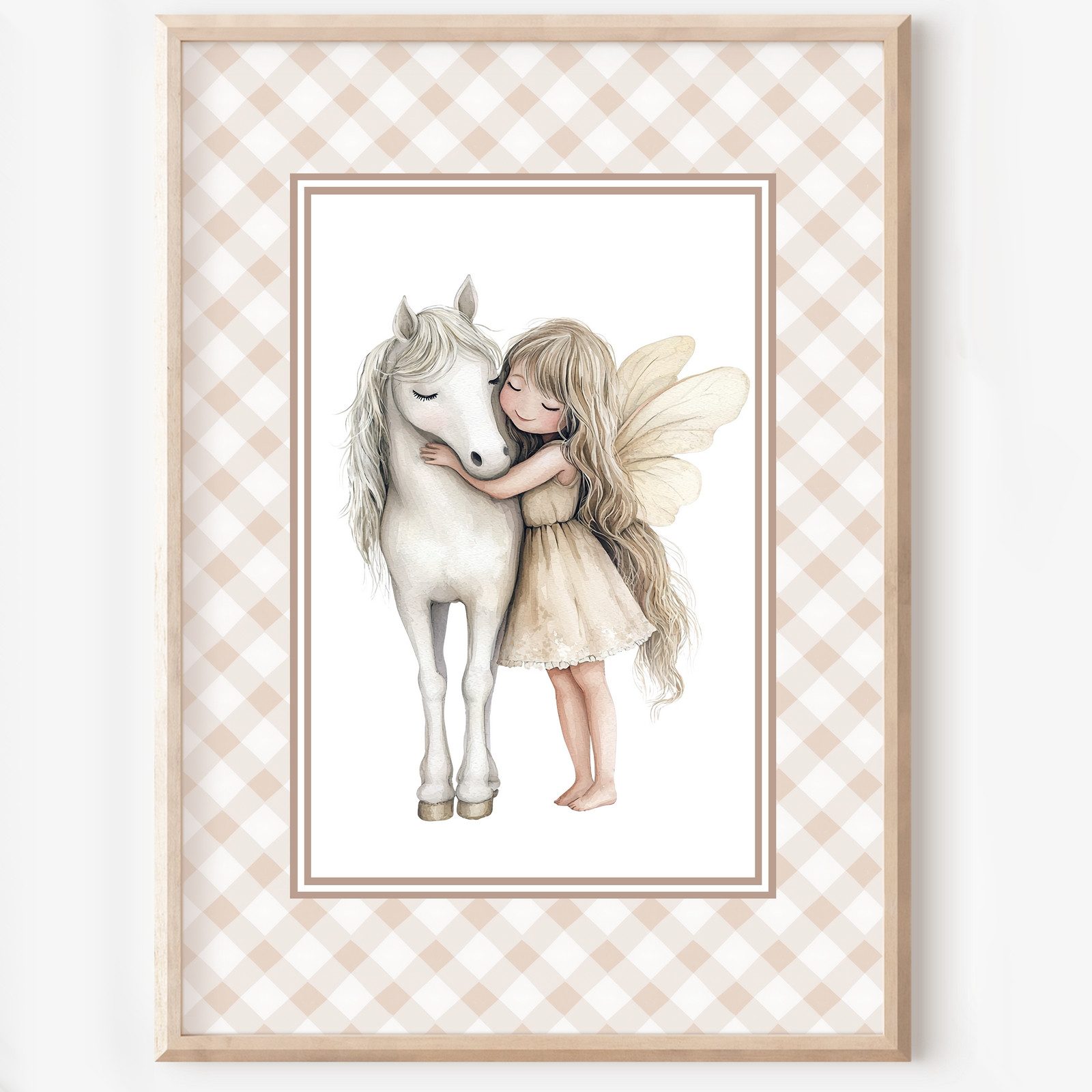 homestyle-accessoires Mehrteilige Bilder Kinderzimmer Bilderwand 8erSet Bilderset Babyzimmer KLEINE ELFEN, Hochformat, Künstlerpapier, ohne Rahmen