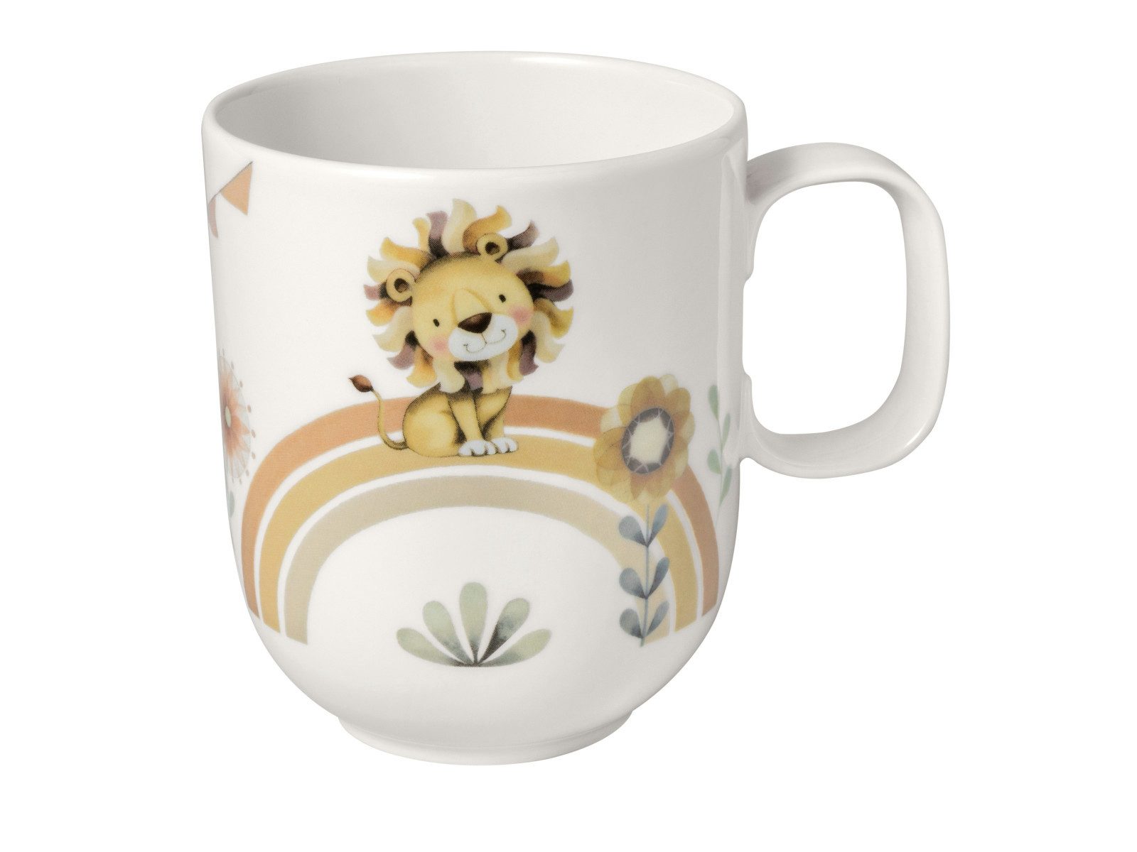 Villeroy & Boch Becher Roar like a Lion Kinderbecher mit Henkel groß 0,28l, Premium Porcelain
