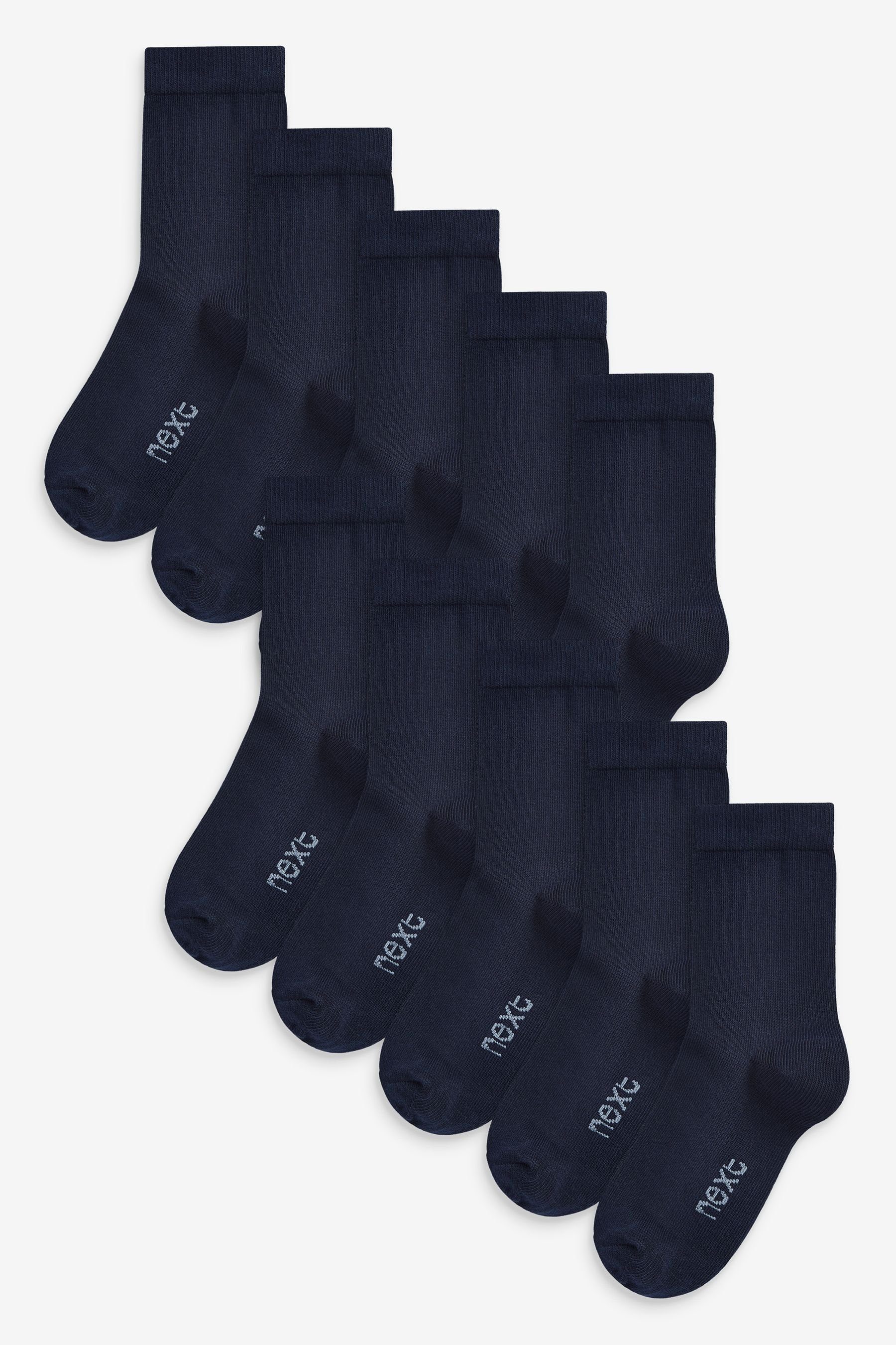 Next Kurzsocken Socken mit hohem Baumwollanteil, 10er-Pack (1-Paar) Navy Blue