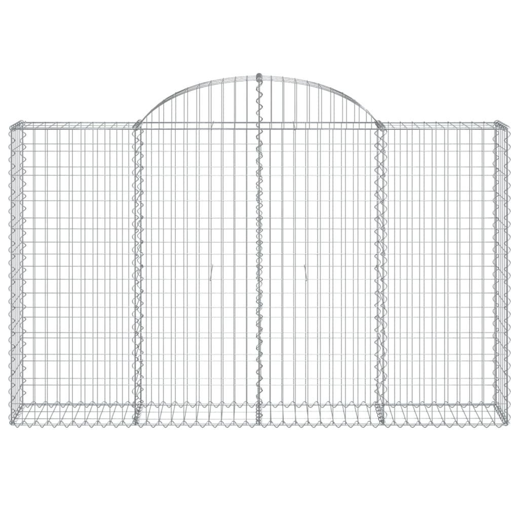 vidaXL Blumentopf Gabionen mit Hochbogen 14Stk. 200x30x120/140cm Verzinktes Eisen (14 St)
