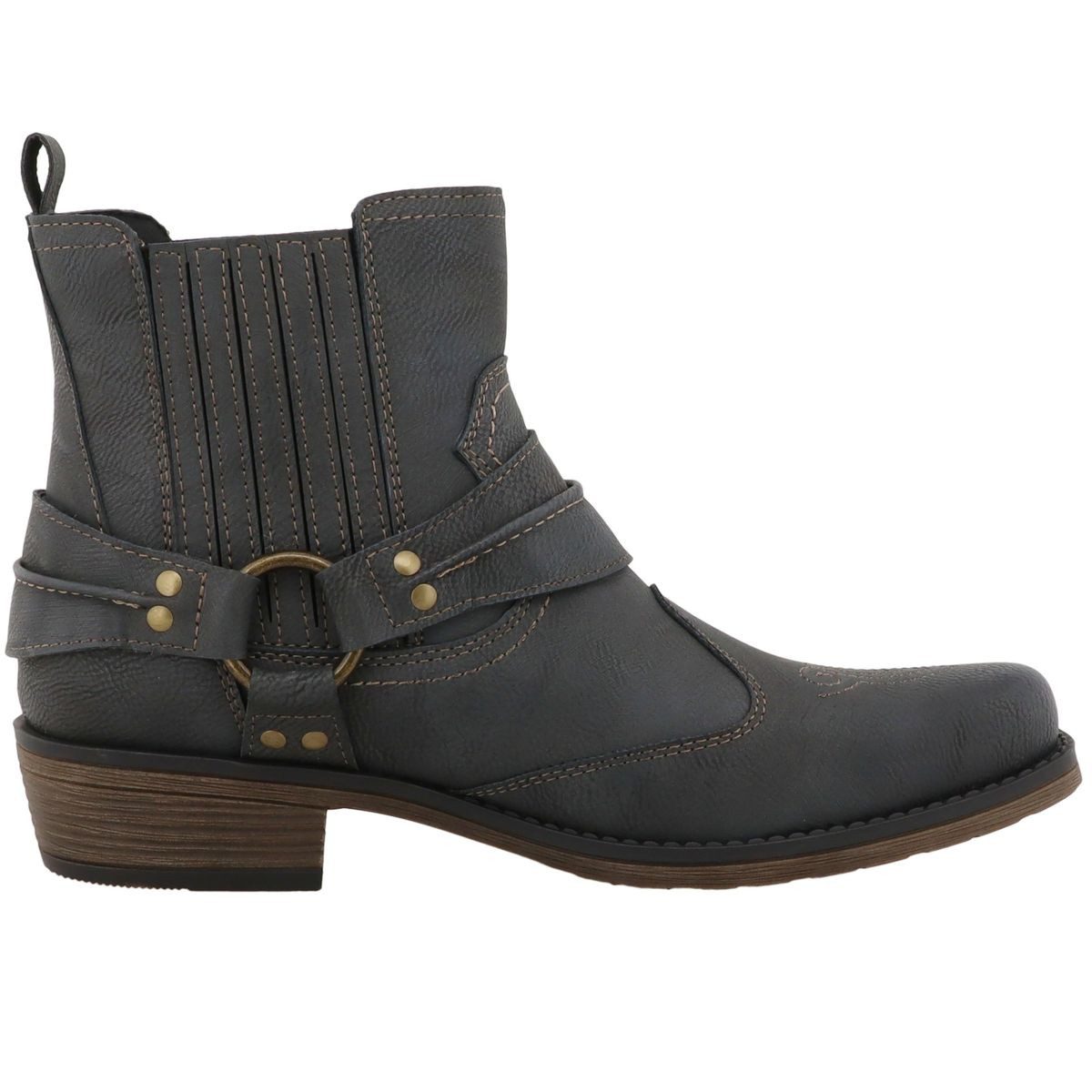 Mustang Shoes 36M0031001-coal Stiefelette Western/Biker-Boot mit markantem Stiefelband – Bild 2 von 5