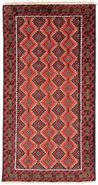 Hochflor-Läufer Belutsch Durchgemustert Rosso 188 x 98 cm, morgenland, rechteckig, Höhe: 8 mm, Handgeknüpft