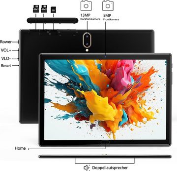 ZONKO HS-[2024 Neueste] Dual SIM Slot Tablet (10", 64 GB, ANdriod 13, 4G LTE, mit Tastatur Maus Stift,TF,SC9863 Octa-Core/13MP Kamera/6000mAh Akku)