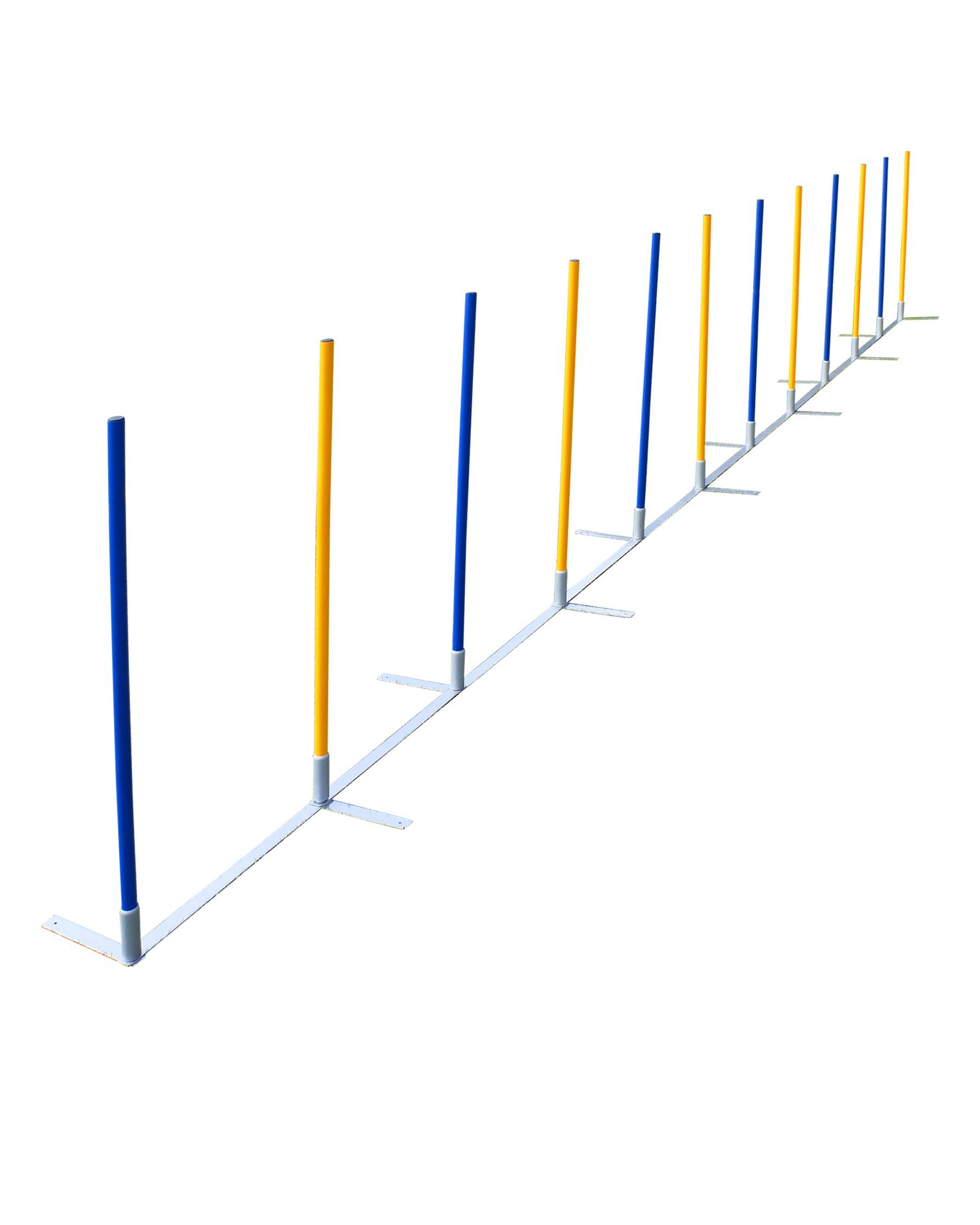 Superhund Agility-Slalom Turnier Slalom mit 12 Stange für Agilitytraining, Gelb/Blau