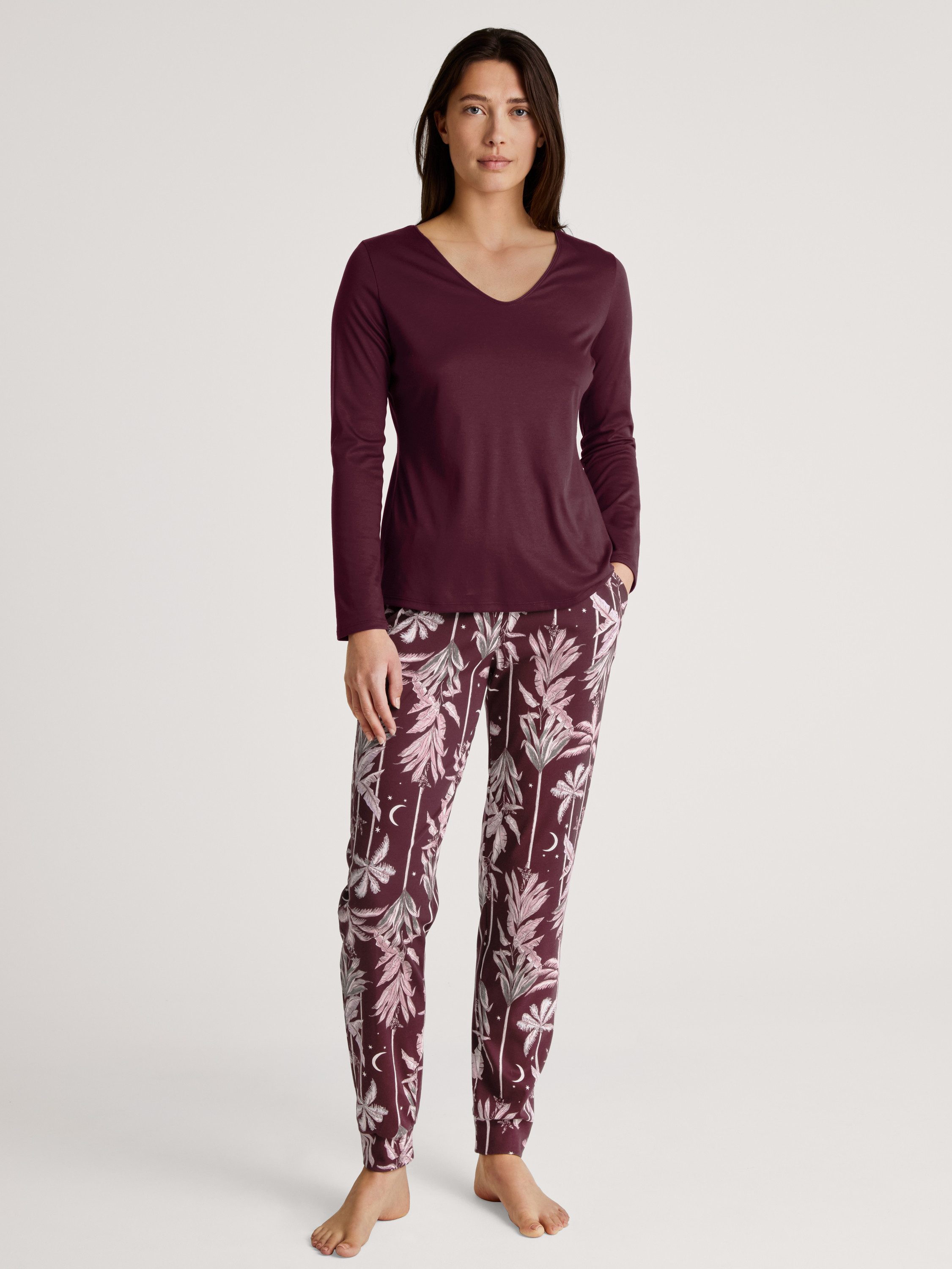 CALIDA Pyjamahose Favourites Ground Damen (1-tlg) mit Seitentaschen, aus 100% Baumwolle