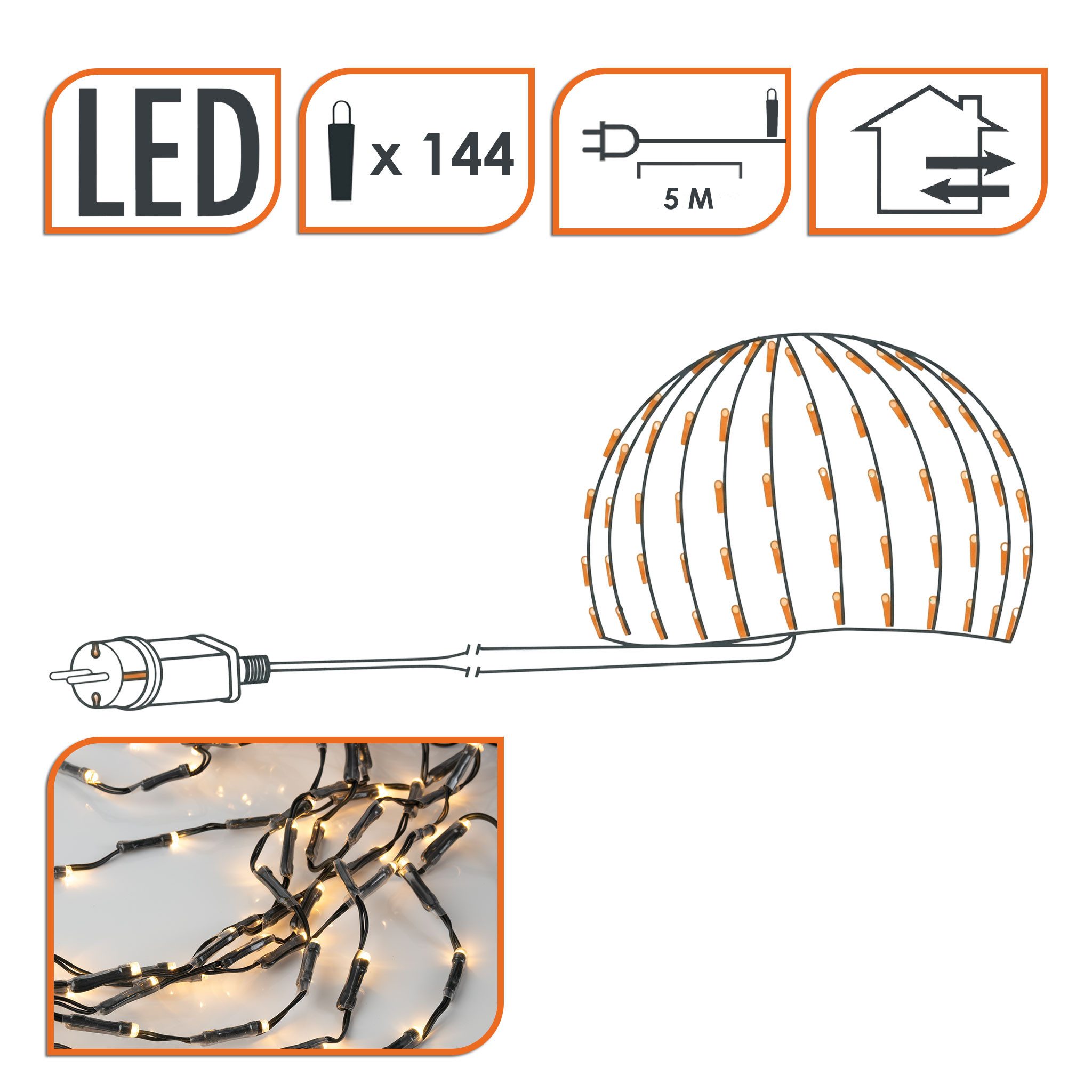 Spetebo LED-Lichternetz LED Buchsbaum Beleuchtung mit 100 LED warm weiß, 100-flammig, Garten Deko Lichtervorhang
