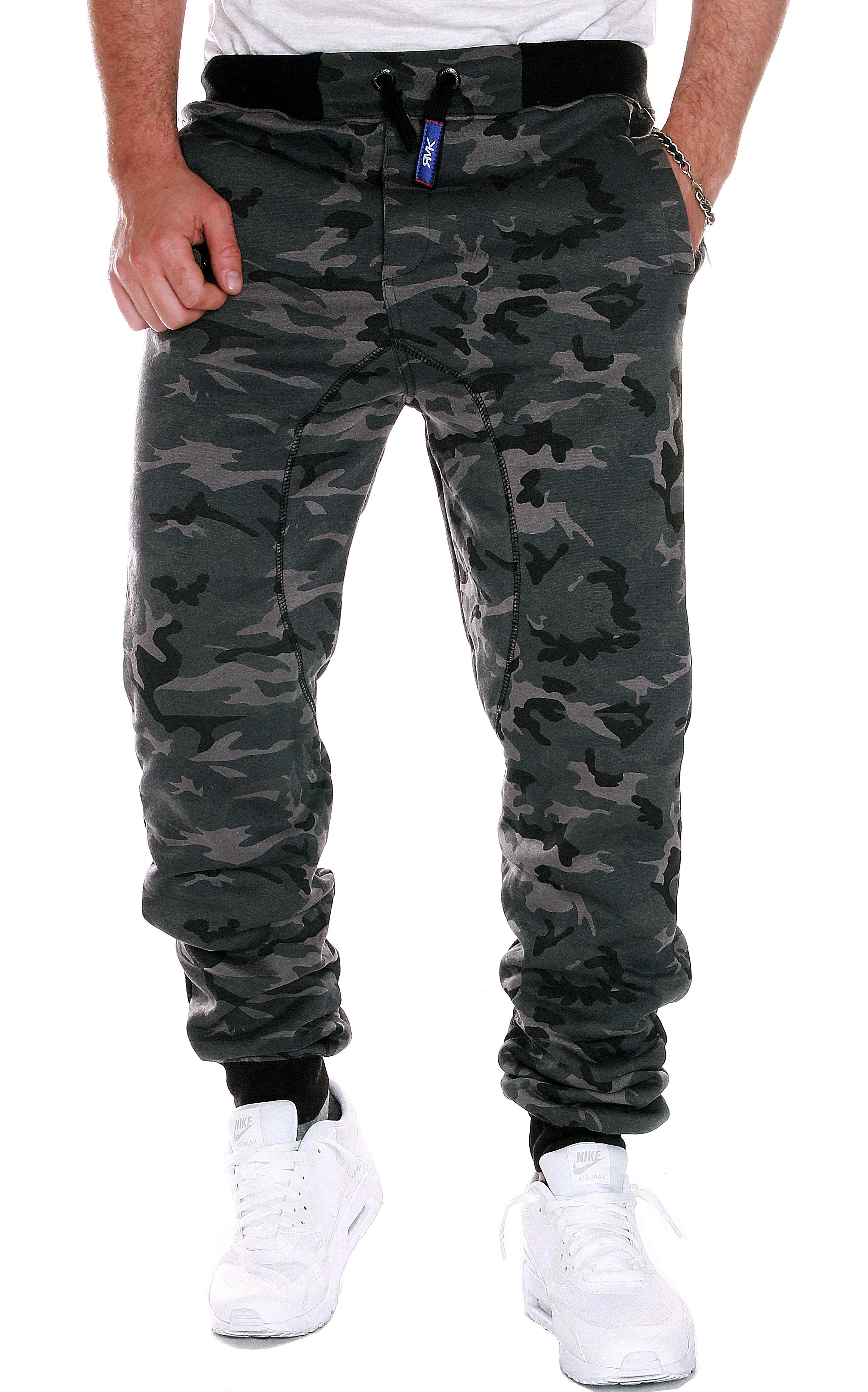 RMK Jogginghose Herren Sporthose Fitnesshose Trainingshose Camouflage Army Armee