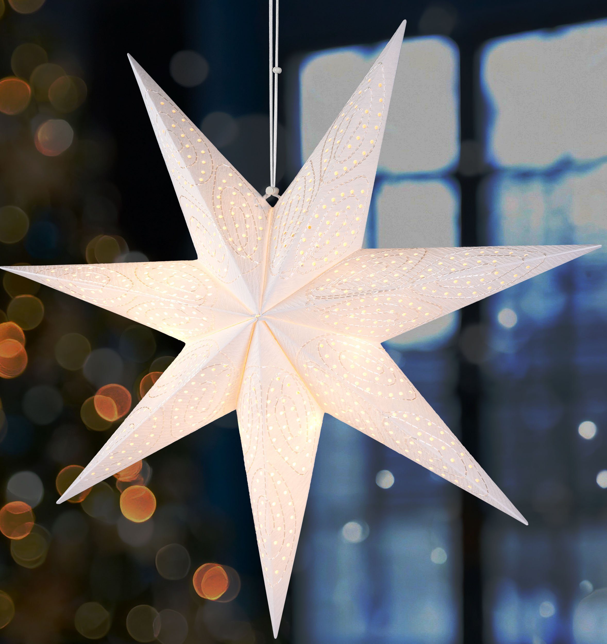 BRUBAKER Dekostern 60 cm Papier Weihnachtsstern zum Aufhängen - Fenster Adv günstig online kaufen