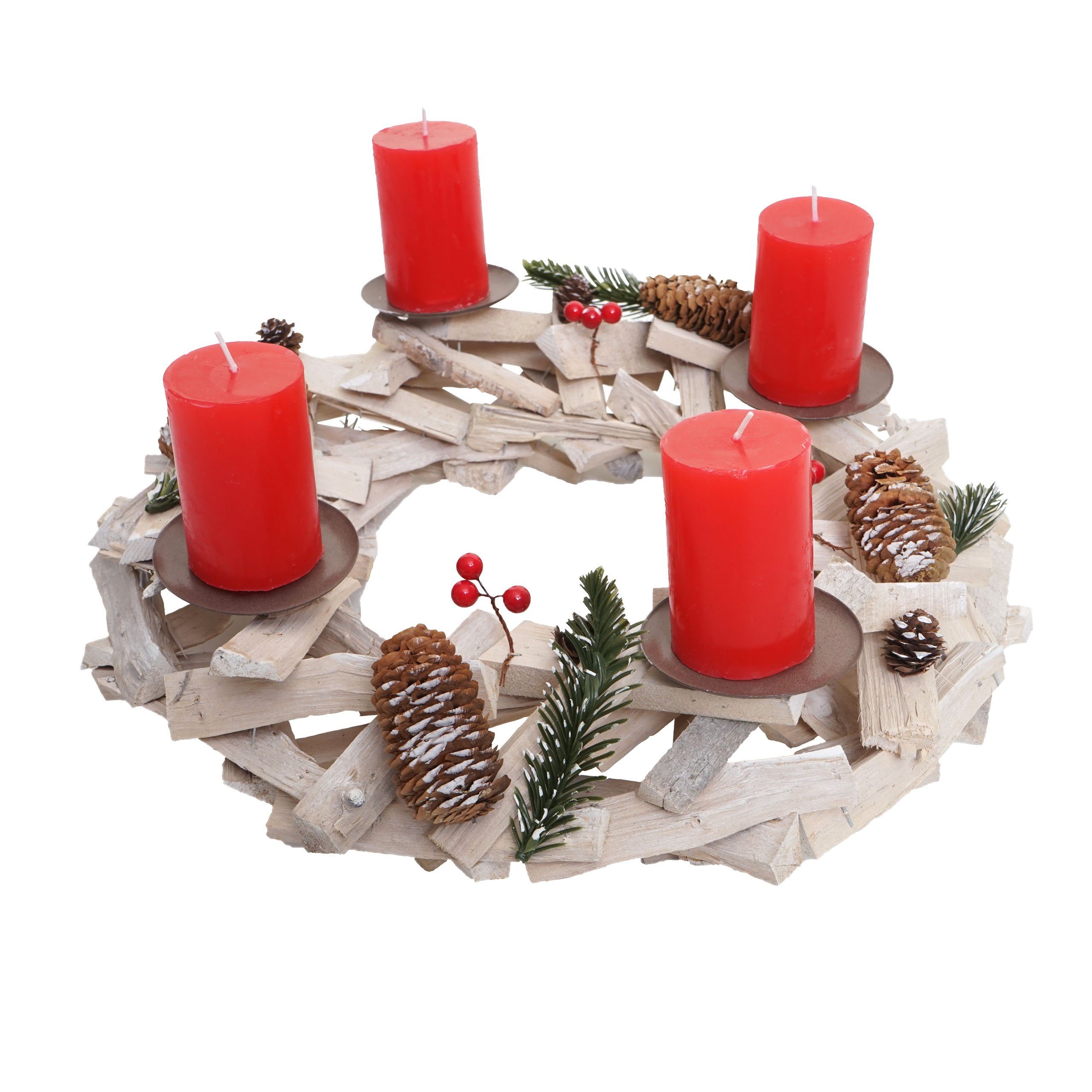 MCW Adventskranz T870, Mit 4 Kerzenhaltern, Aufwendig geschmückt