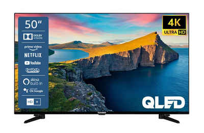 Telefunken QU50K800 QLED-Fernseher (126 cm/50 Zoll, 4K Ultra HD, Smart TV, HDR Dolby Vision, WCG, Triple-Tuner, Bluetooth, HD+ 6 Monate inkl)