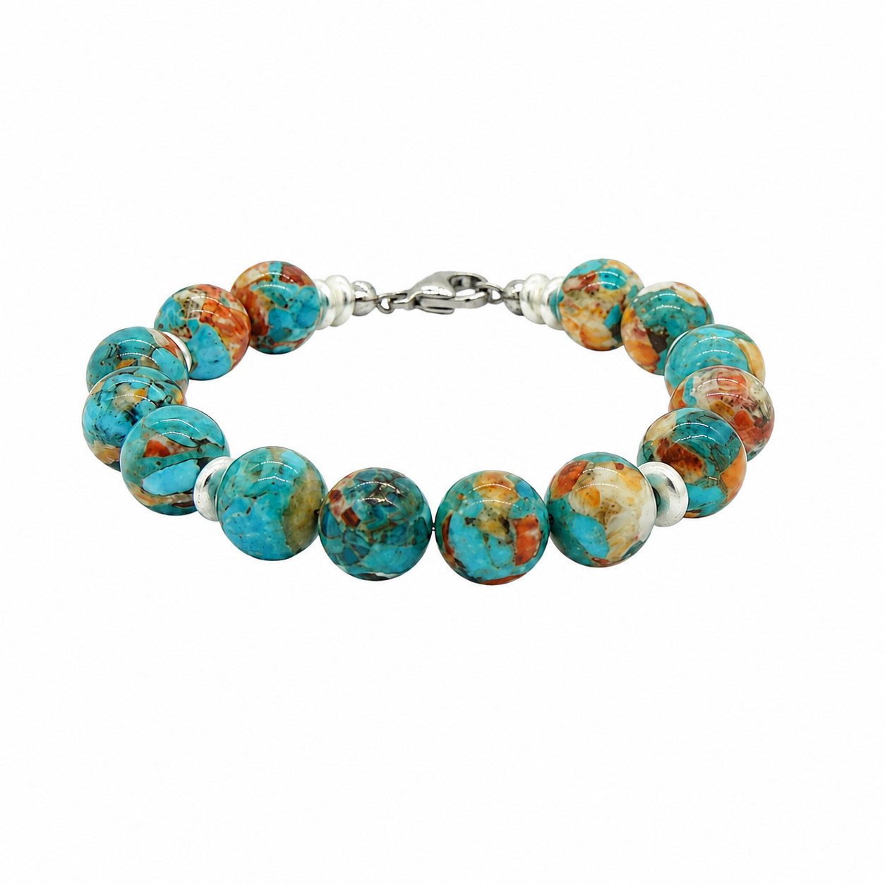Sogni d'oro Armband mit Türkis Spiny Oyster Türkis, Silber 925