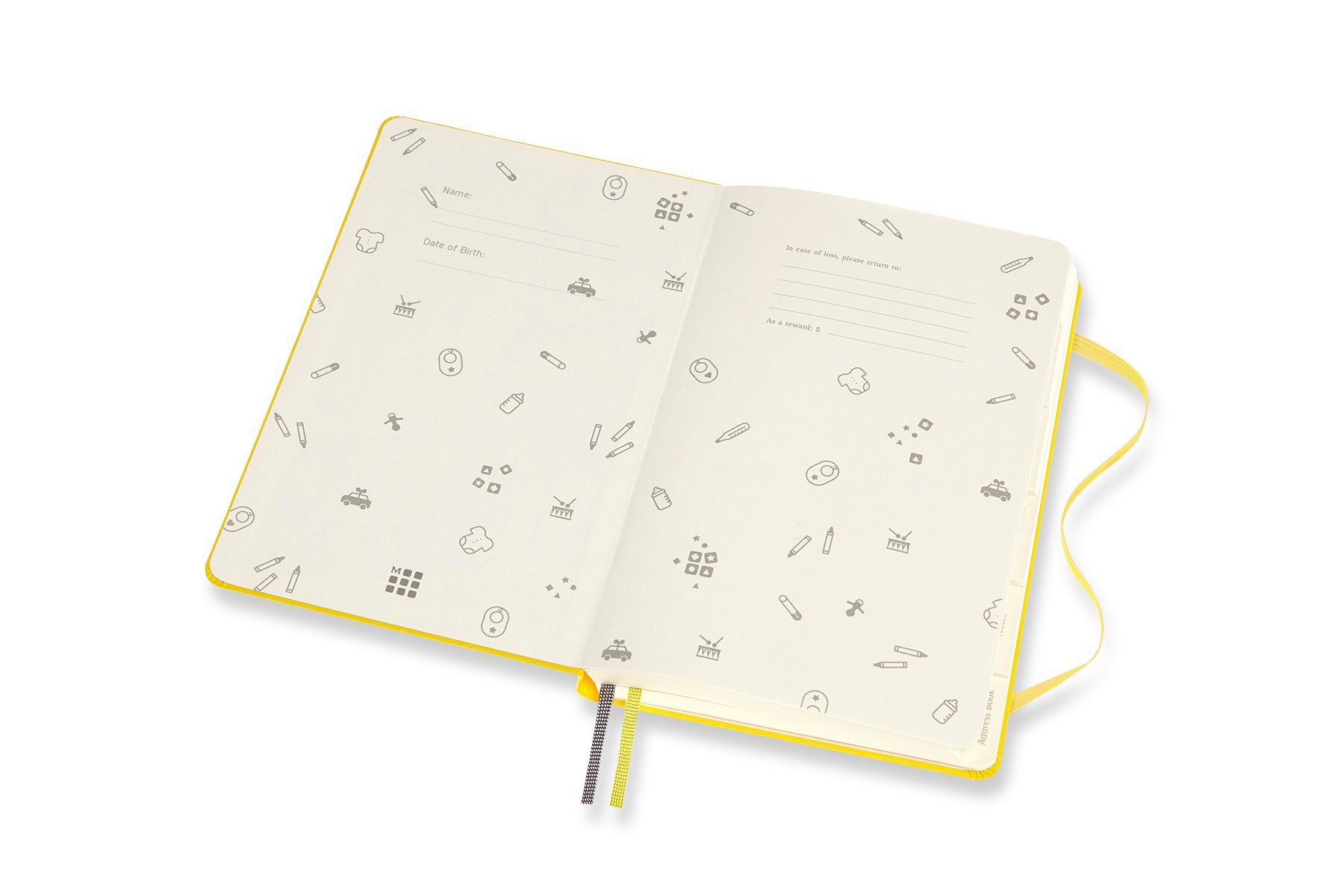 mit Baby Groß Journal Einband Passion - Gelb MOLESKINE Notizbuch, - festem - 70g-Papier - (13x21)