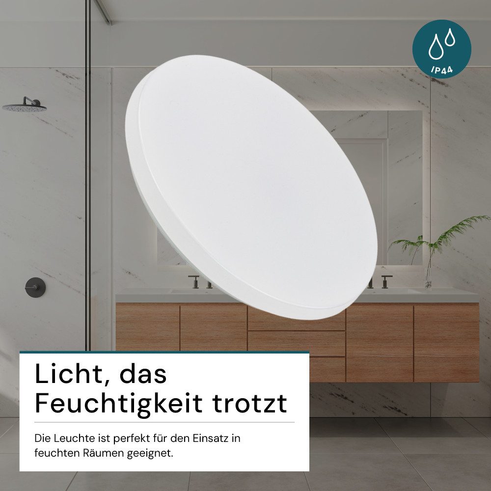 LUXULA Aufbauleuchte LUXULA LED Deckenleuchte 12 W 3000 K Warmweiß Weiß, LED fest integriert, Warmweiß – Bild 3 von 5