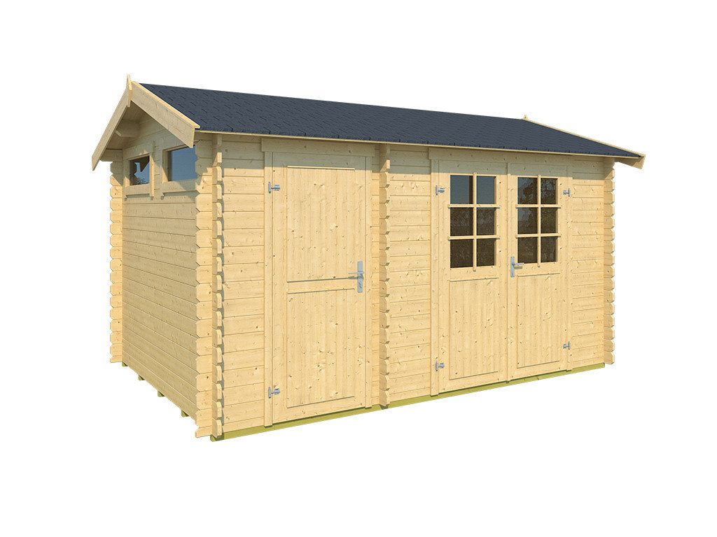 LASITA MAJA Gartenhaus Gartenhaus Blockbohlenhaus William 28 mm naturbelassen, BxT: 420x288.80 cm, 28 mm Wandstärke, Einzeltür
